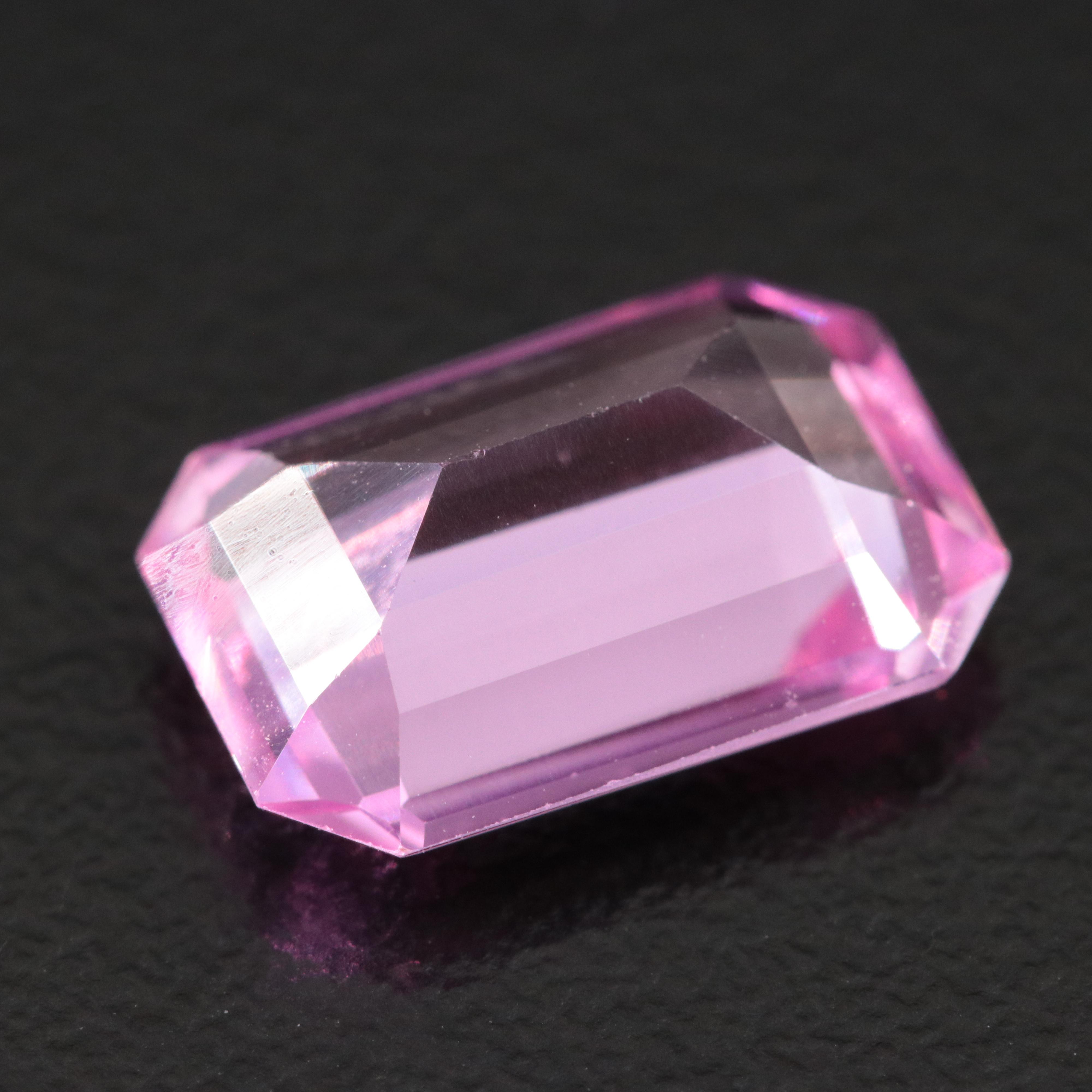 Loose 4.81 CT Lab Grown Pink  Sapphire