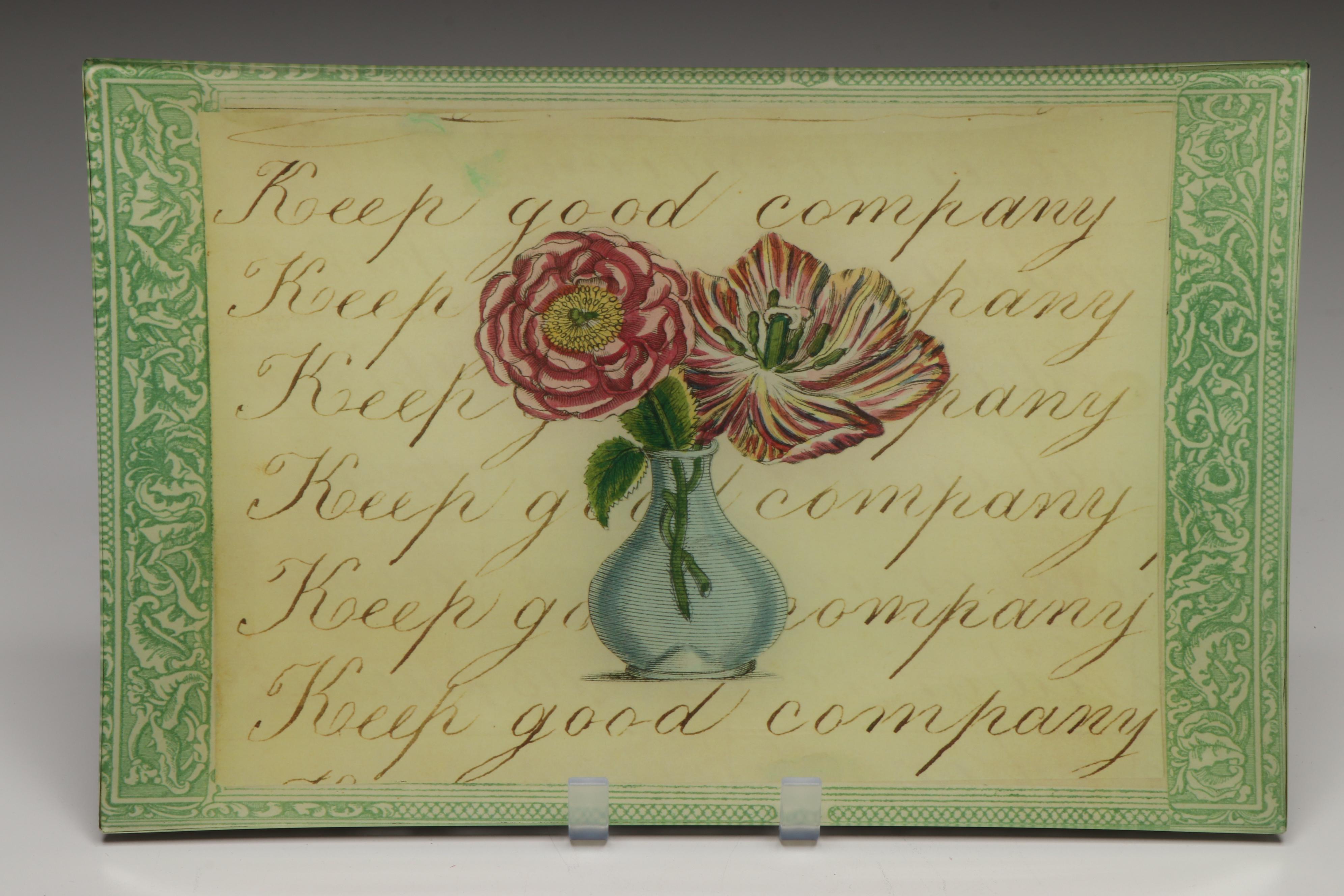 John Derian Signed Decoupage Glass Trays