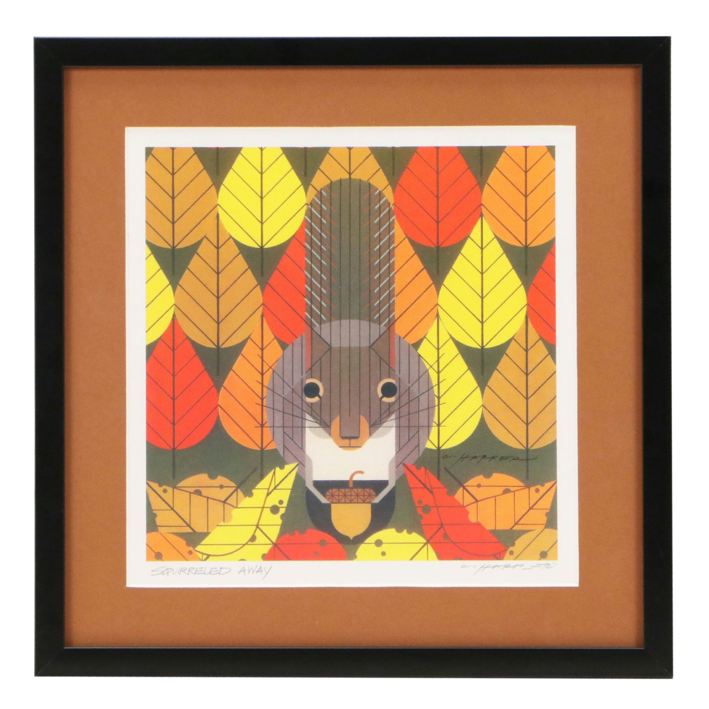Charley Harper Offset Lithograph "Squirreled Away," 21st Century