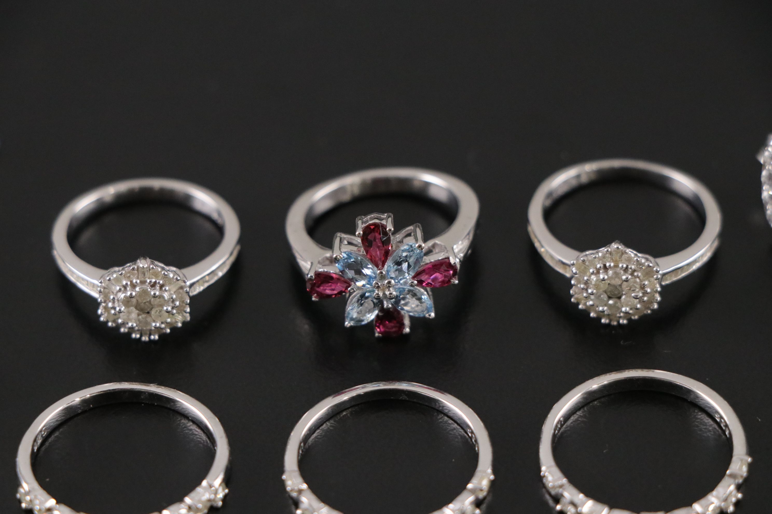 14 Assorted Sterling Silver Rings and Earrings