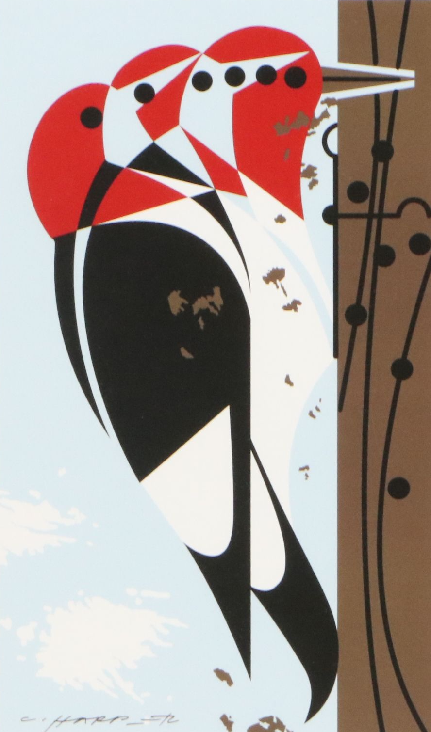 Charley Harper Offset Lithograph "Headbanger," 21st Century