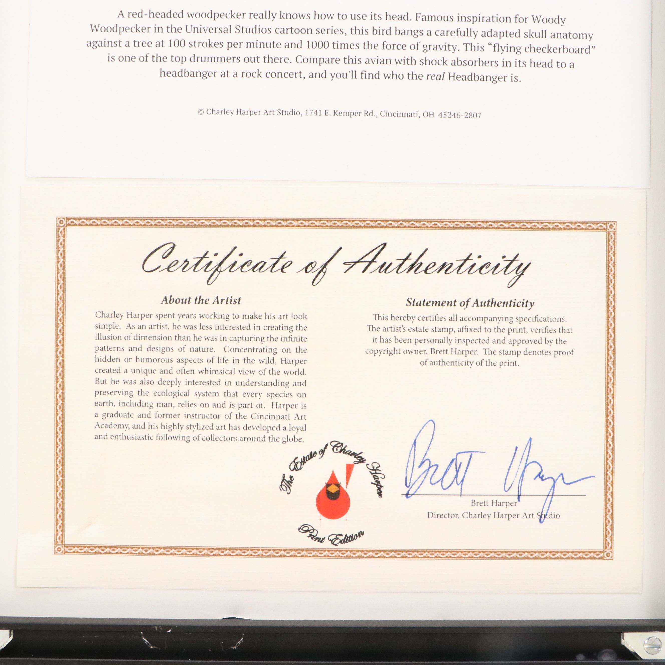 Charley Harper Offset Lithograph "Headbanger," 21st Century