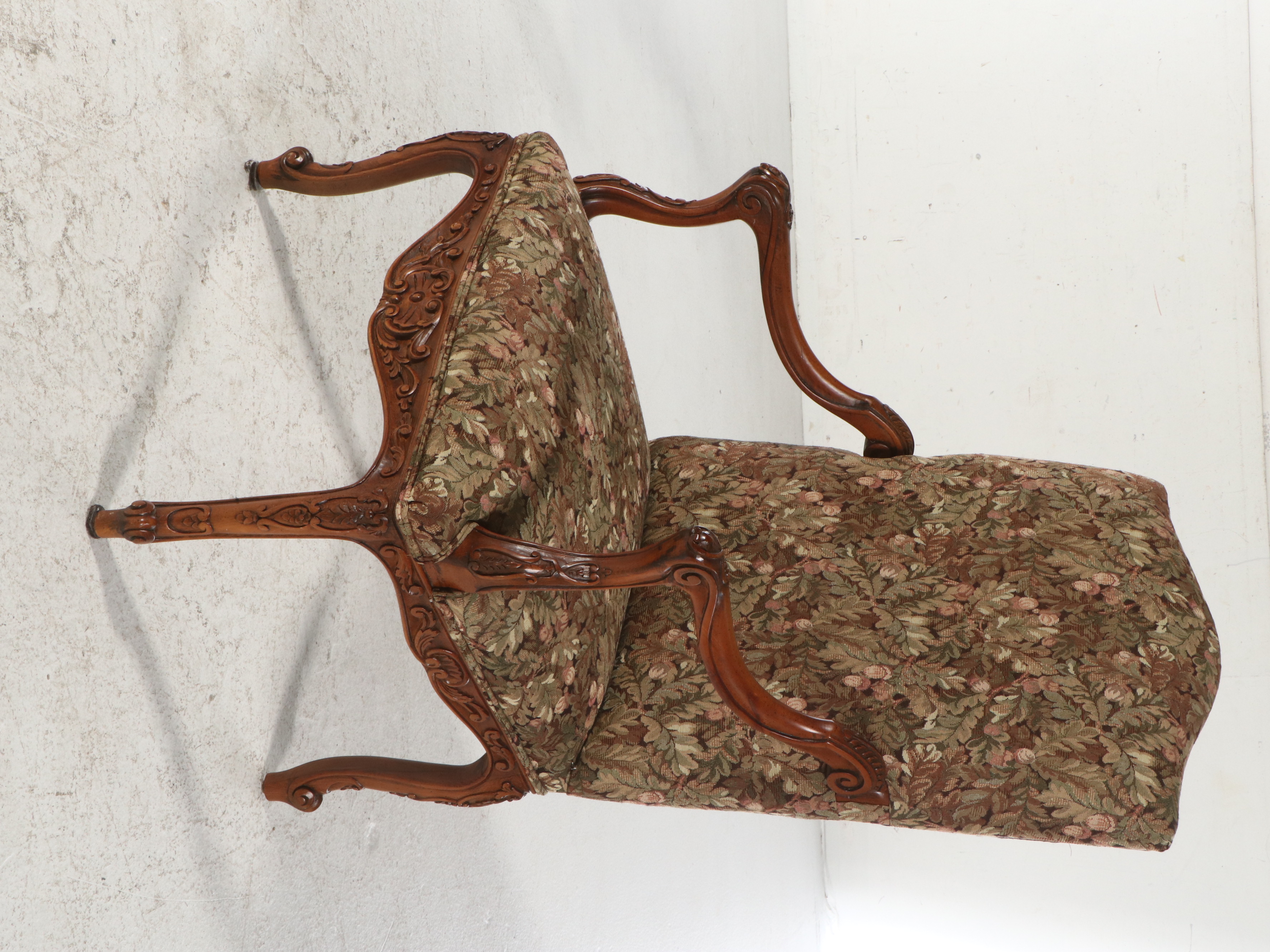 Pair of Louis XV Style Upholstered Armchairs