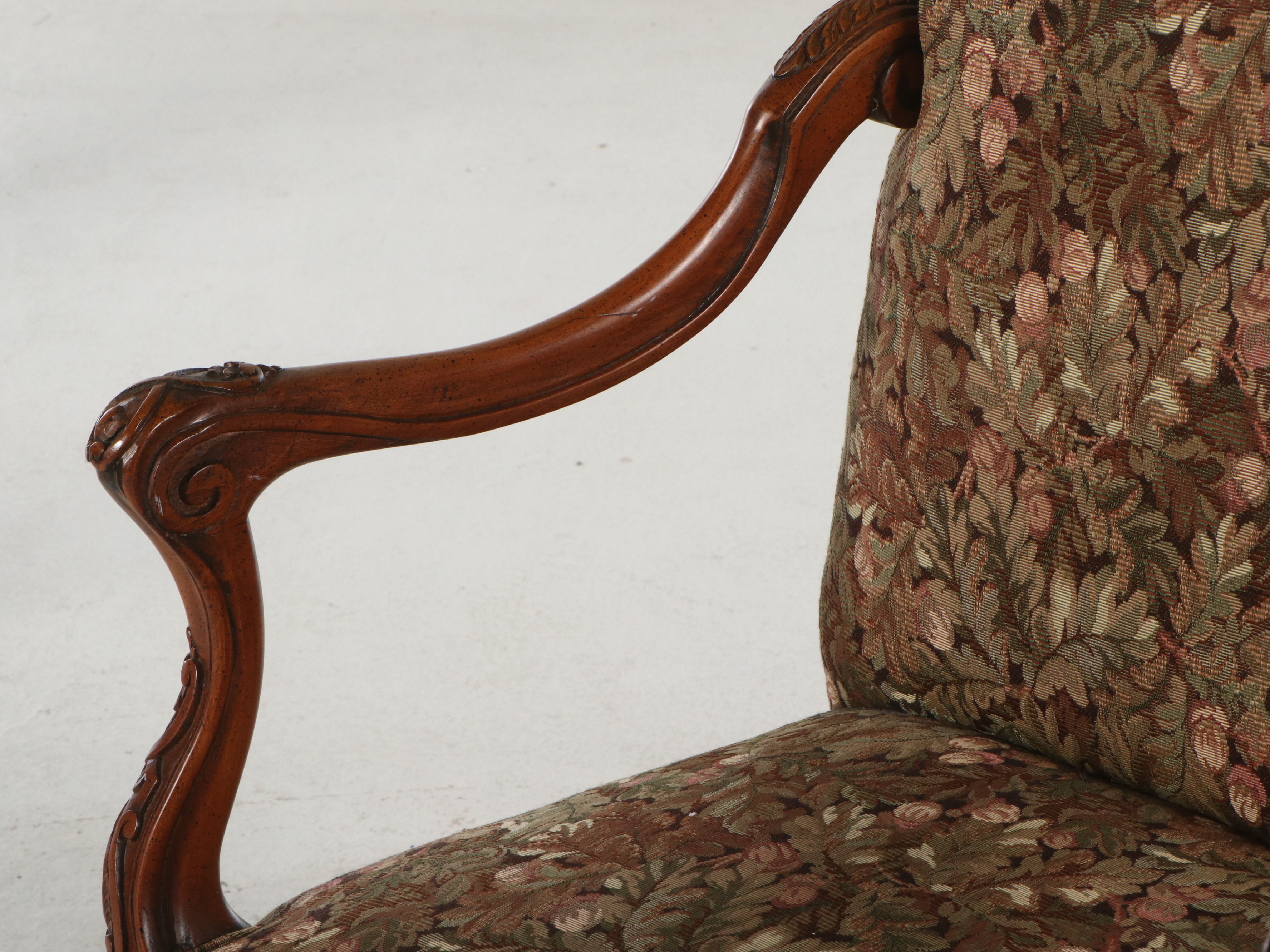 Pair of Louis XV Style Upholstered Armchairs