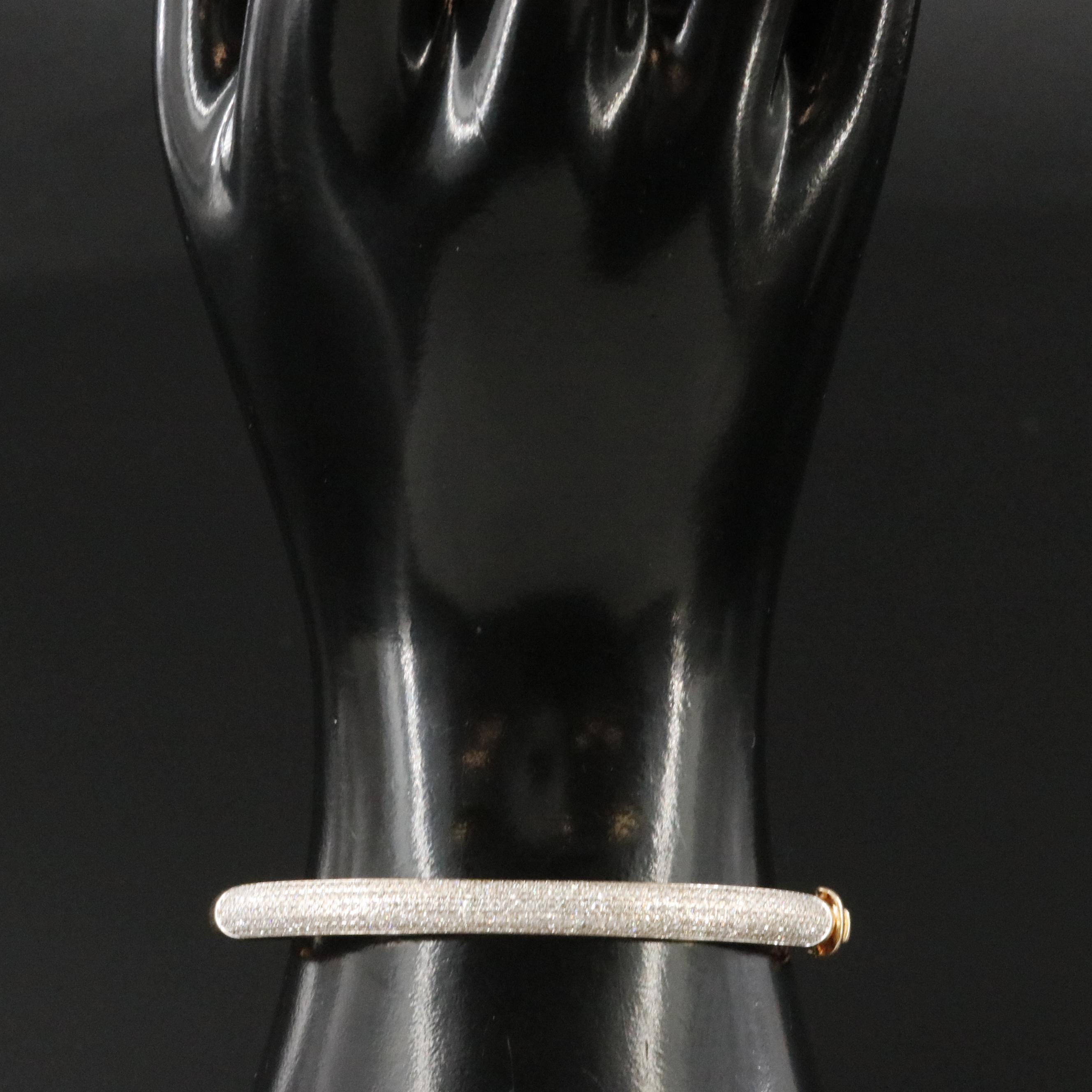 14K 1.58 CTW Diamond Hinged Bangle Bracelet