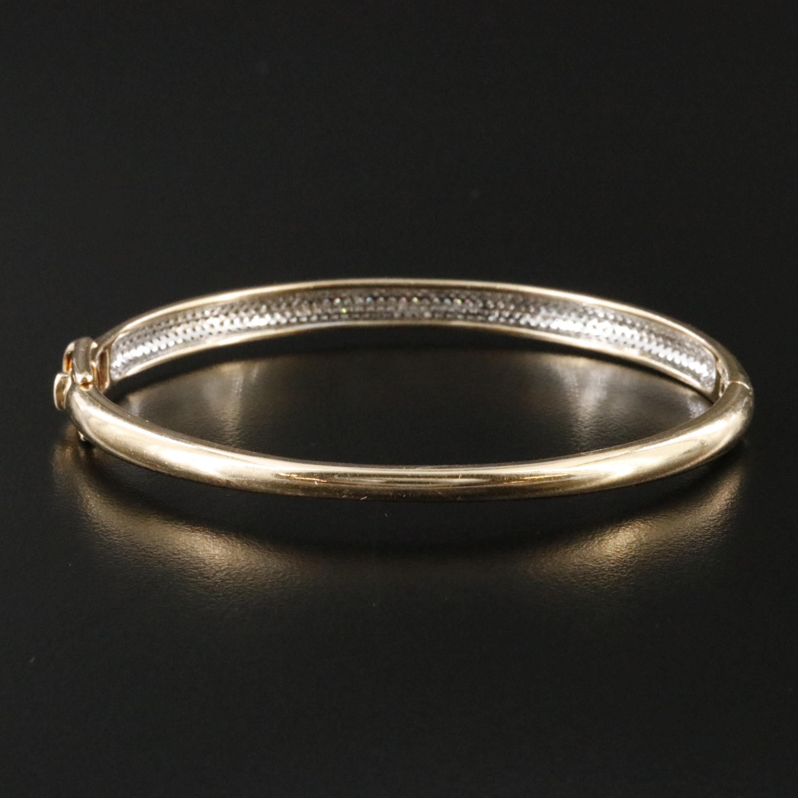 14K 1.58 CTW Diamond Hinged Bangle Bracelet