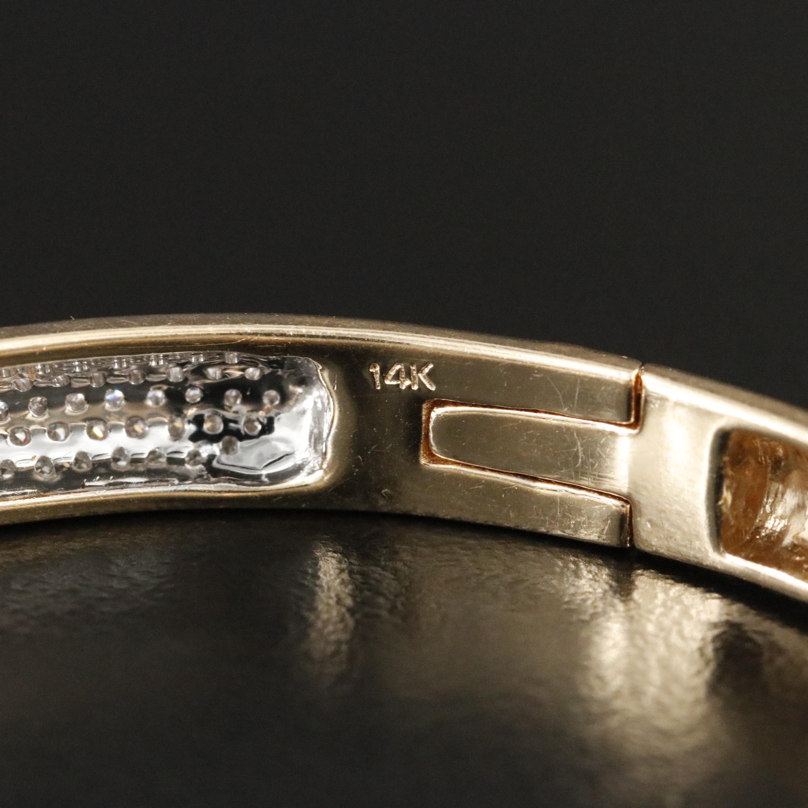 14K 1.58 CTW Diamond Hinged Bangle Bracelet