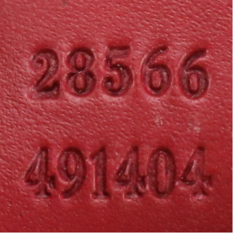 Gucci Double Pocket Belt Bag in GG Canvas and Red Leather