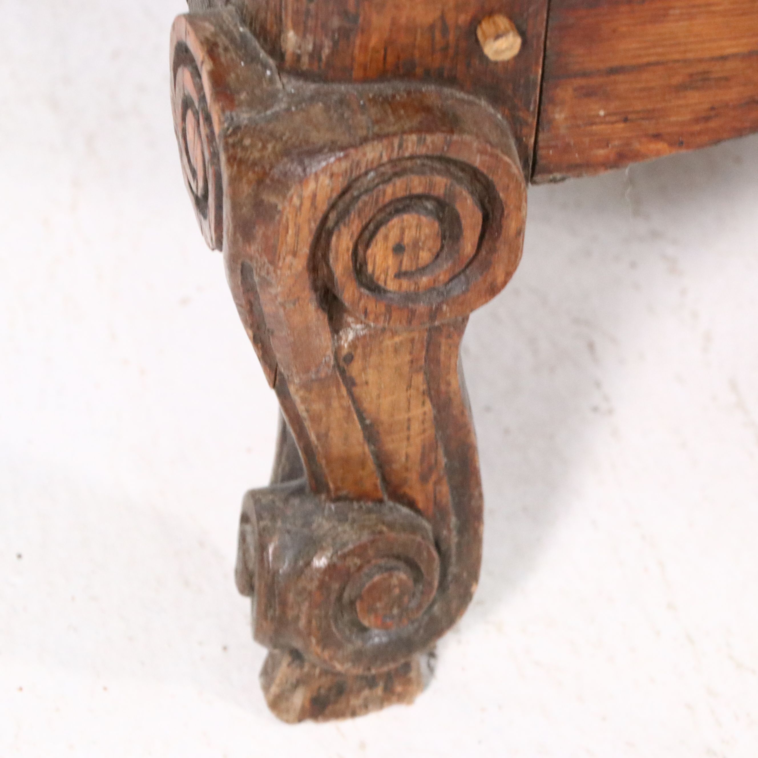 Antique French Provincial Carved Oak Wedding Armoire