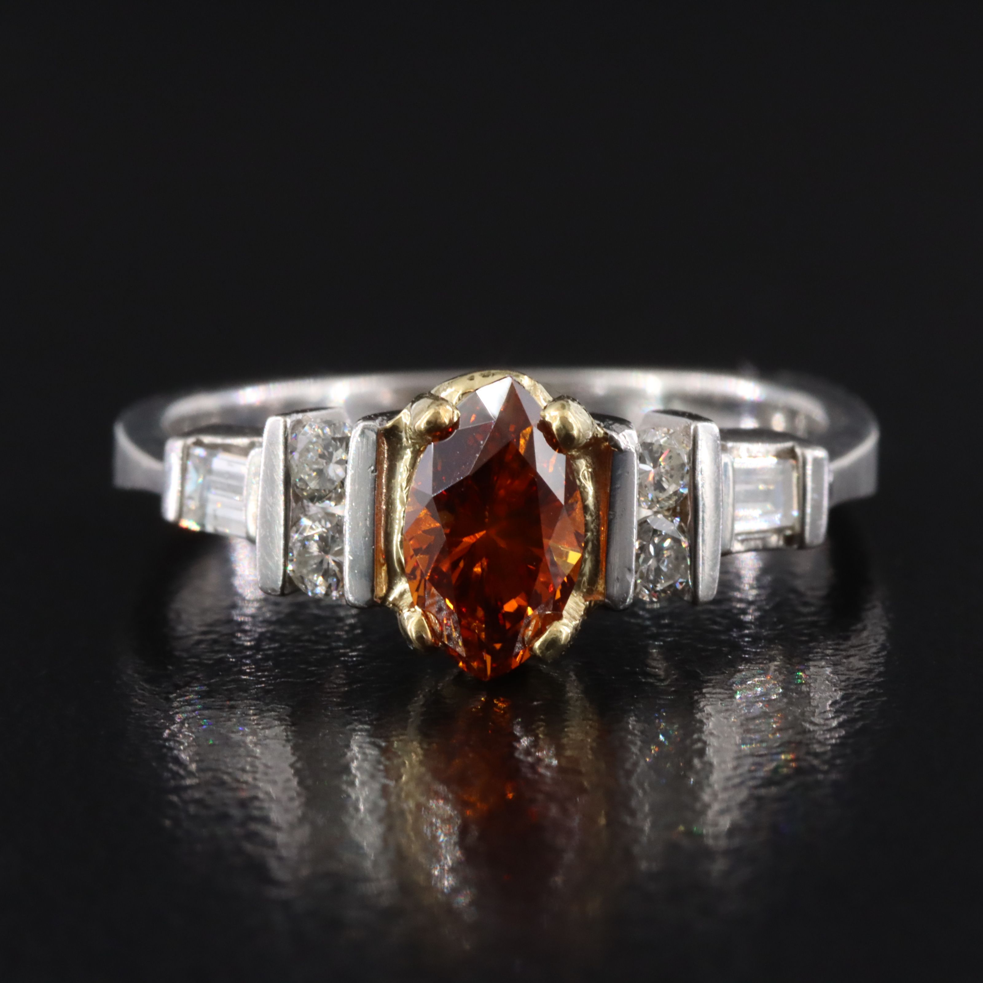 Platinum 1.11 CTW Lab Grown Diamond Ring with 18K Accent