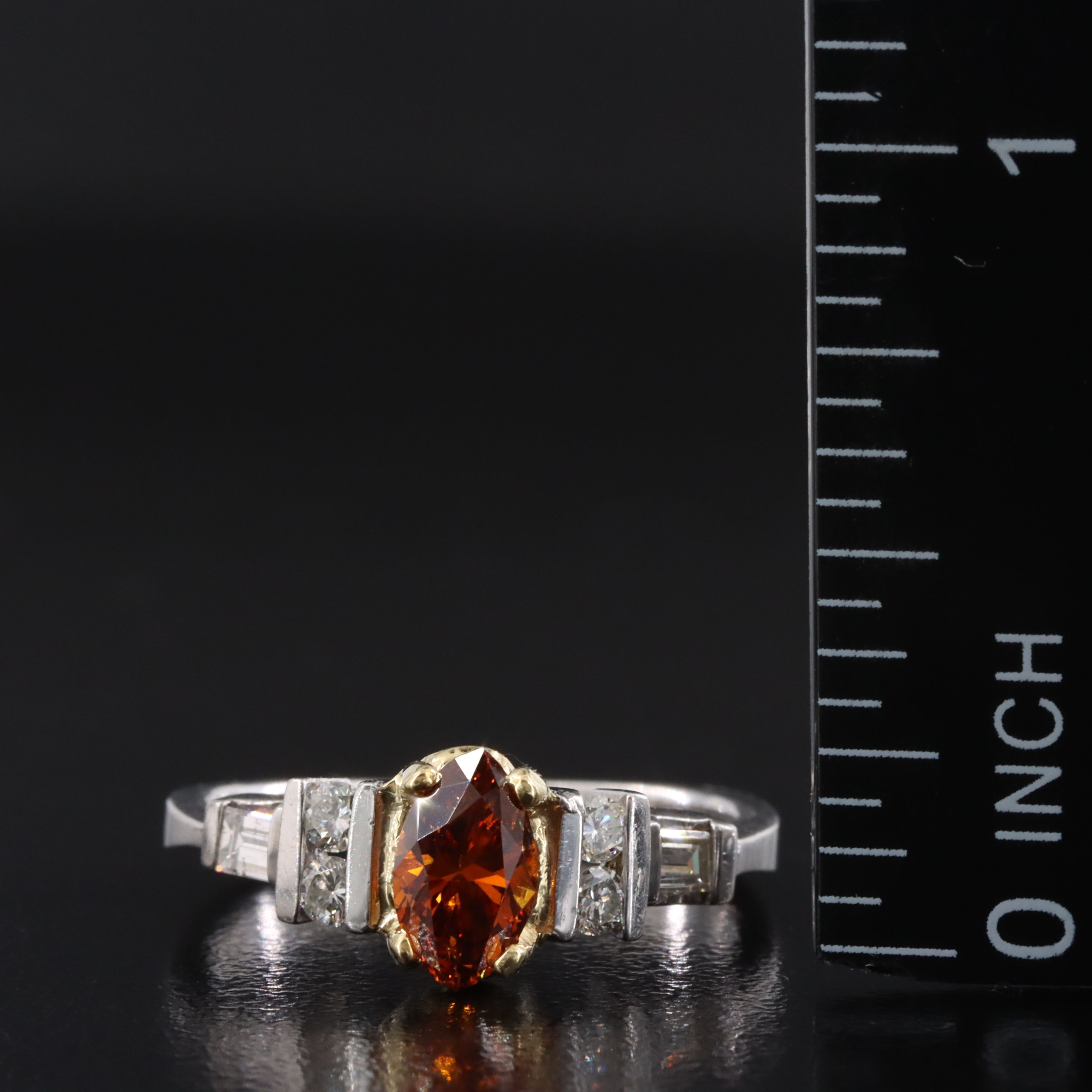 Platinum 1.11 CTW Lab Grown Diamond Ring with 18K Accent