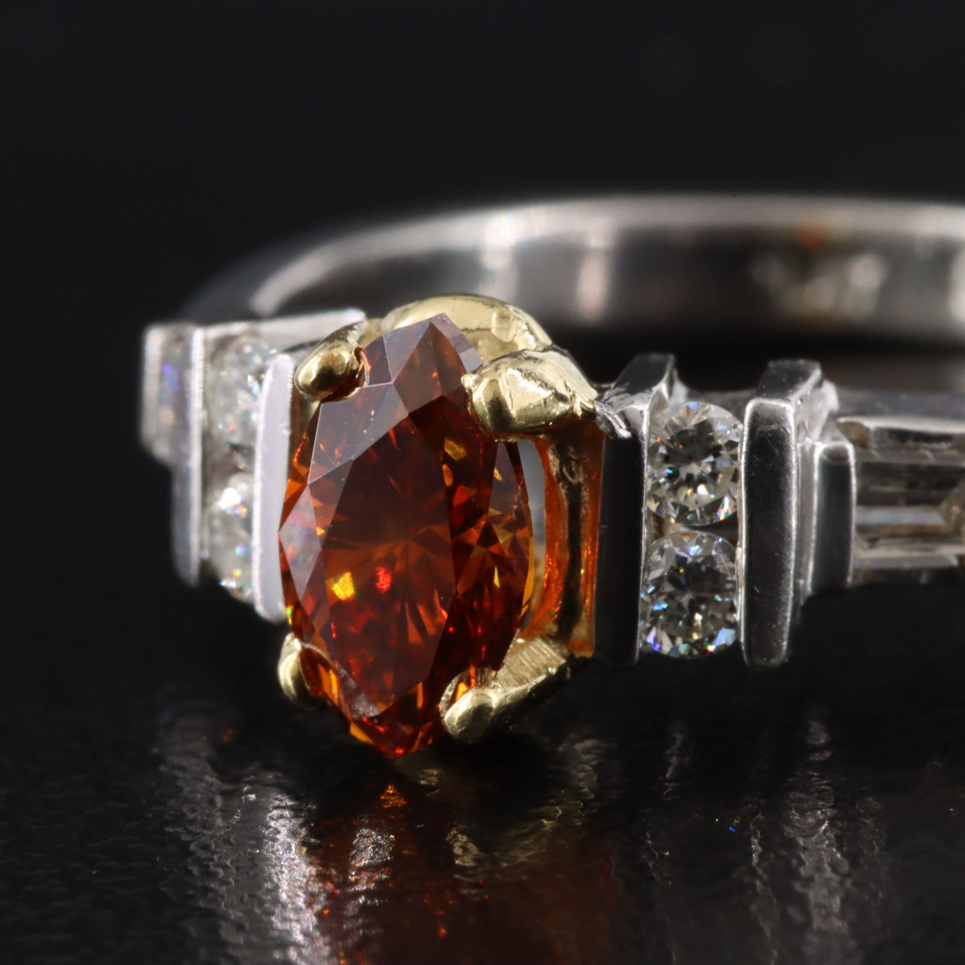 Platinum 1.11 CTW Lab Grown Diamond Ring with 18K Accent