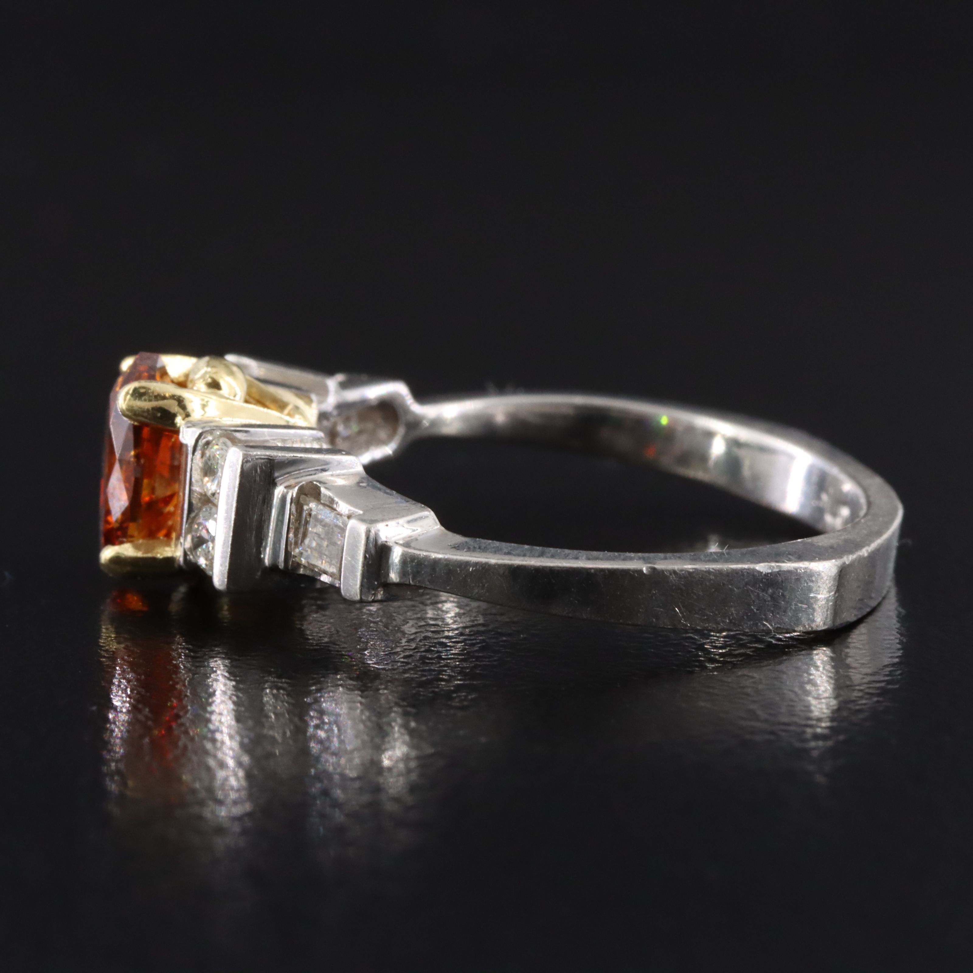 Platinum 1.11 CTW Lab Grown Diamond Ring with 18K Accent