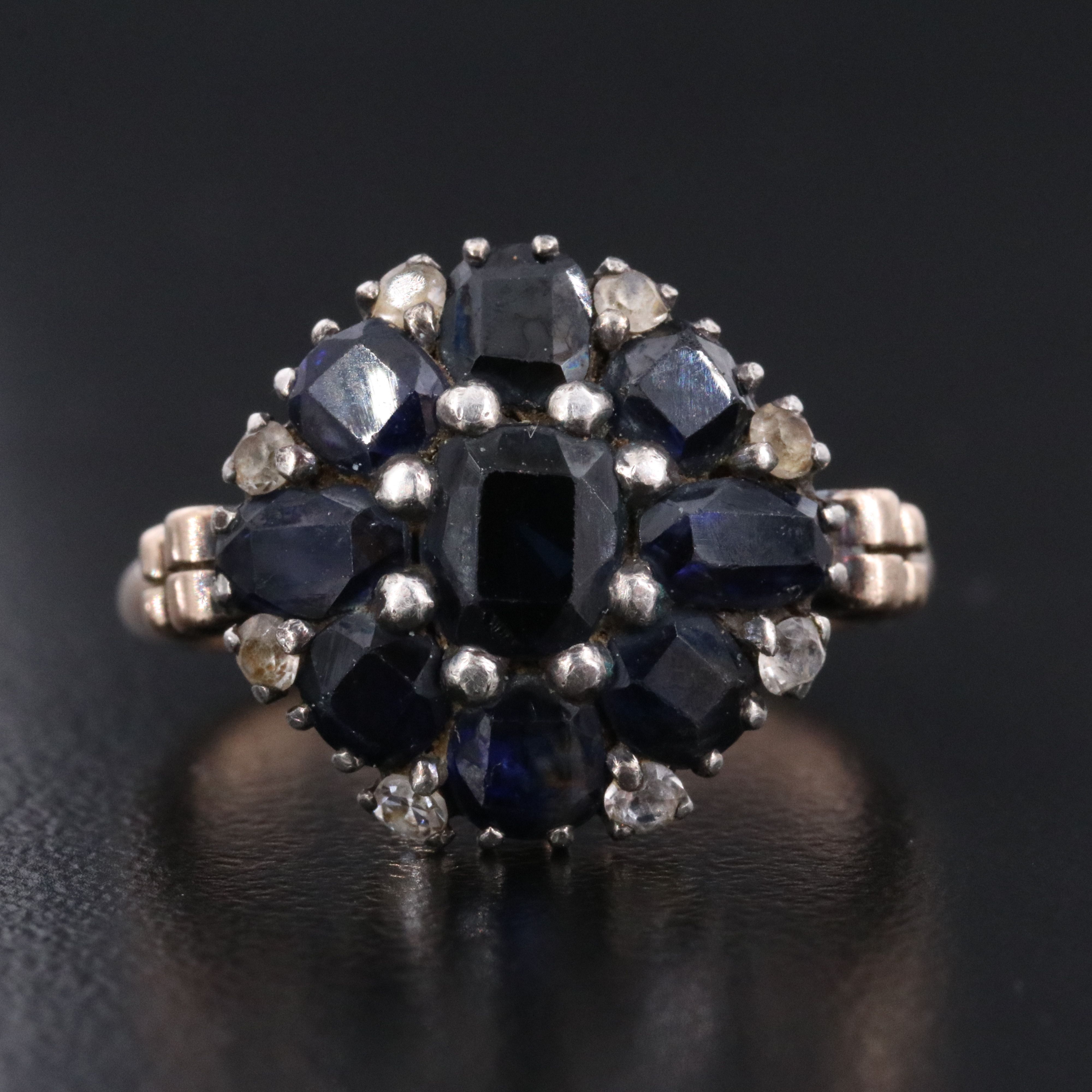 9K Sapphire Ring with Diamond Accent