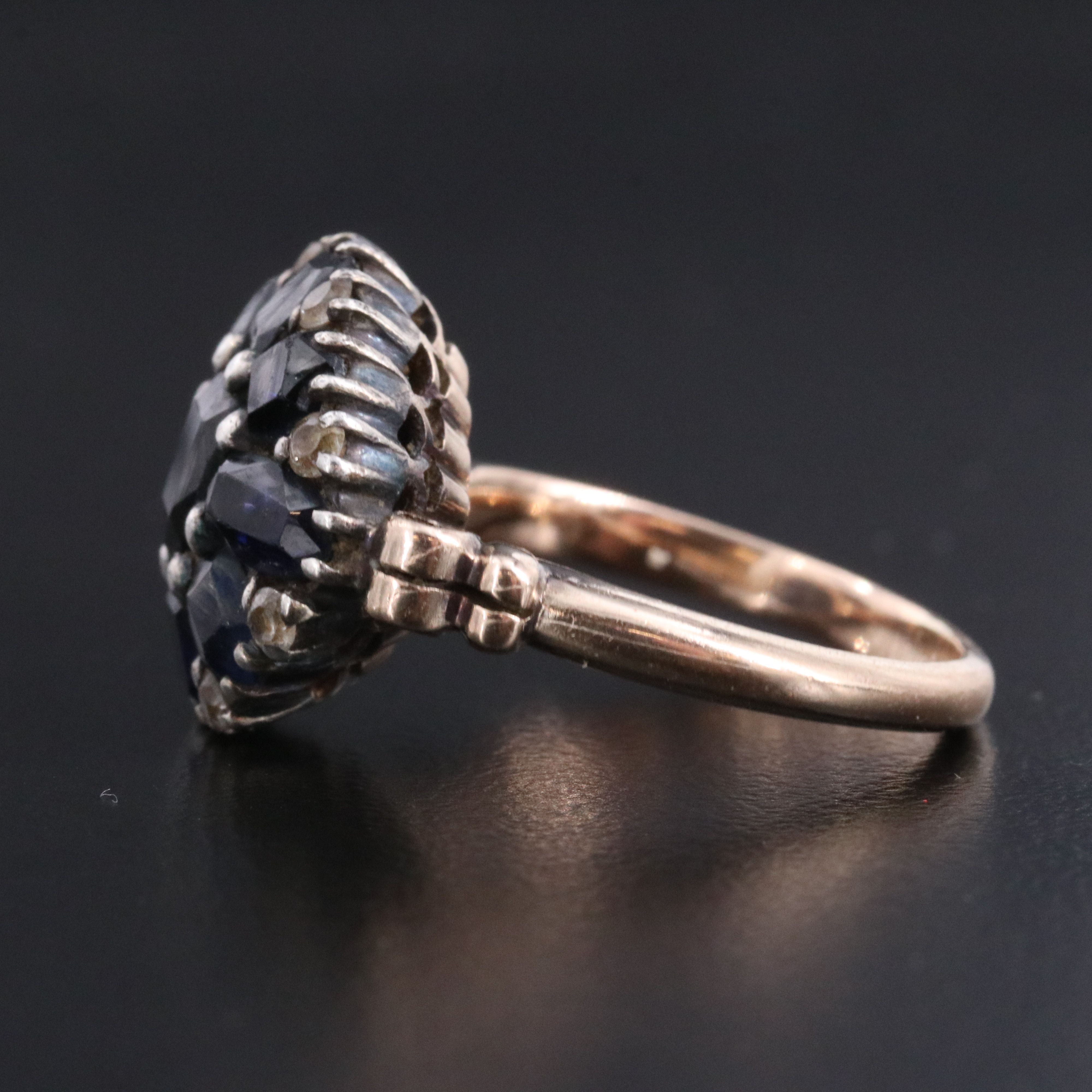 9K Sapphire Ring with Diamond Accent