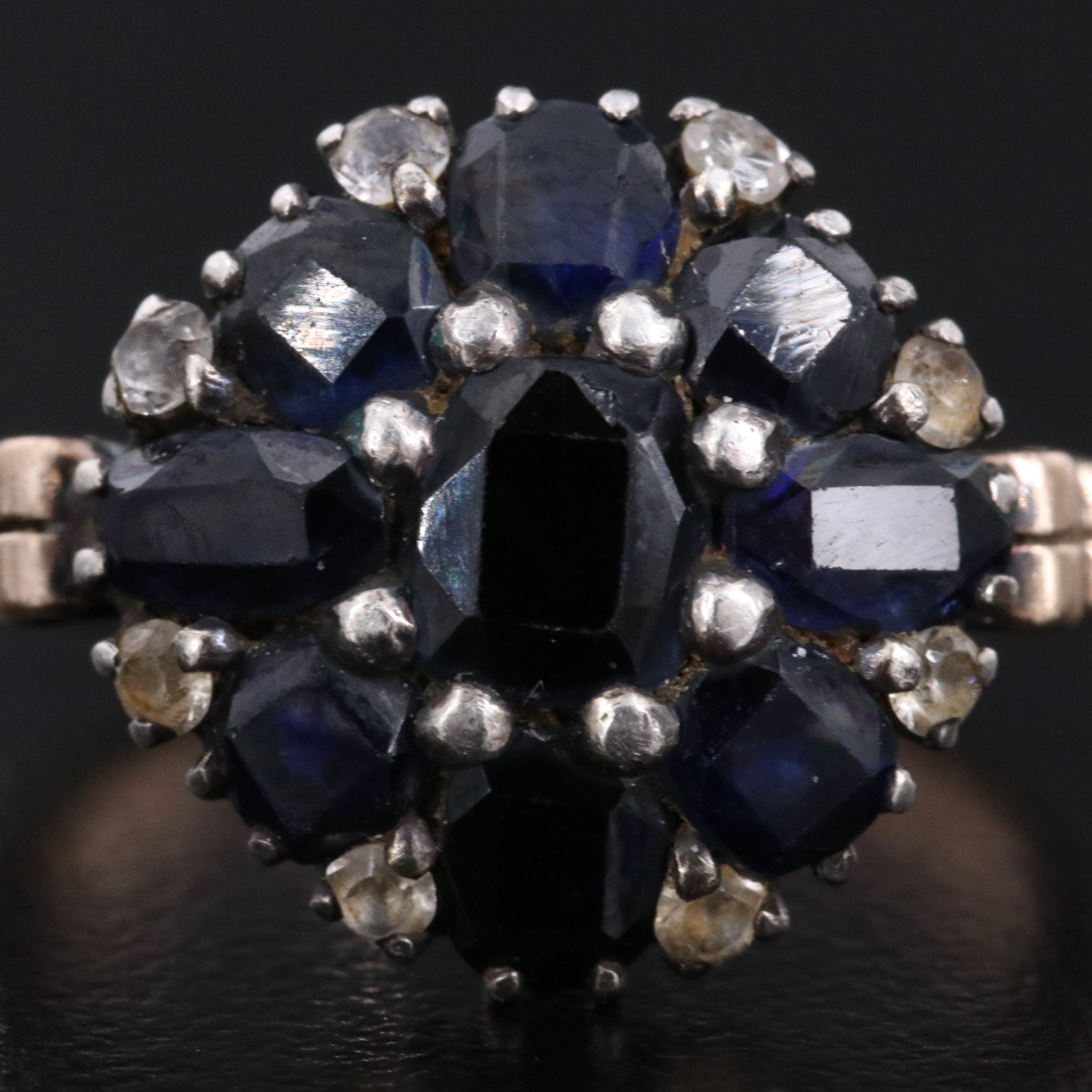 9K Sapphire Ring with Diamond Accent