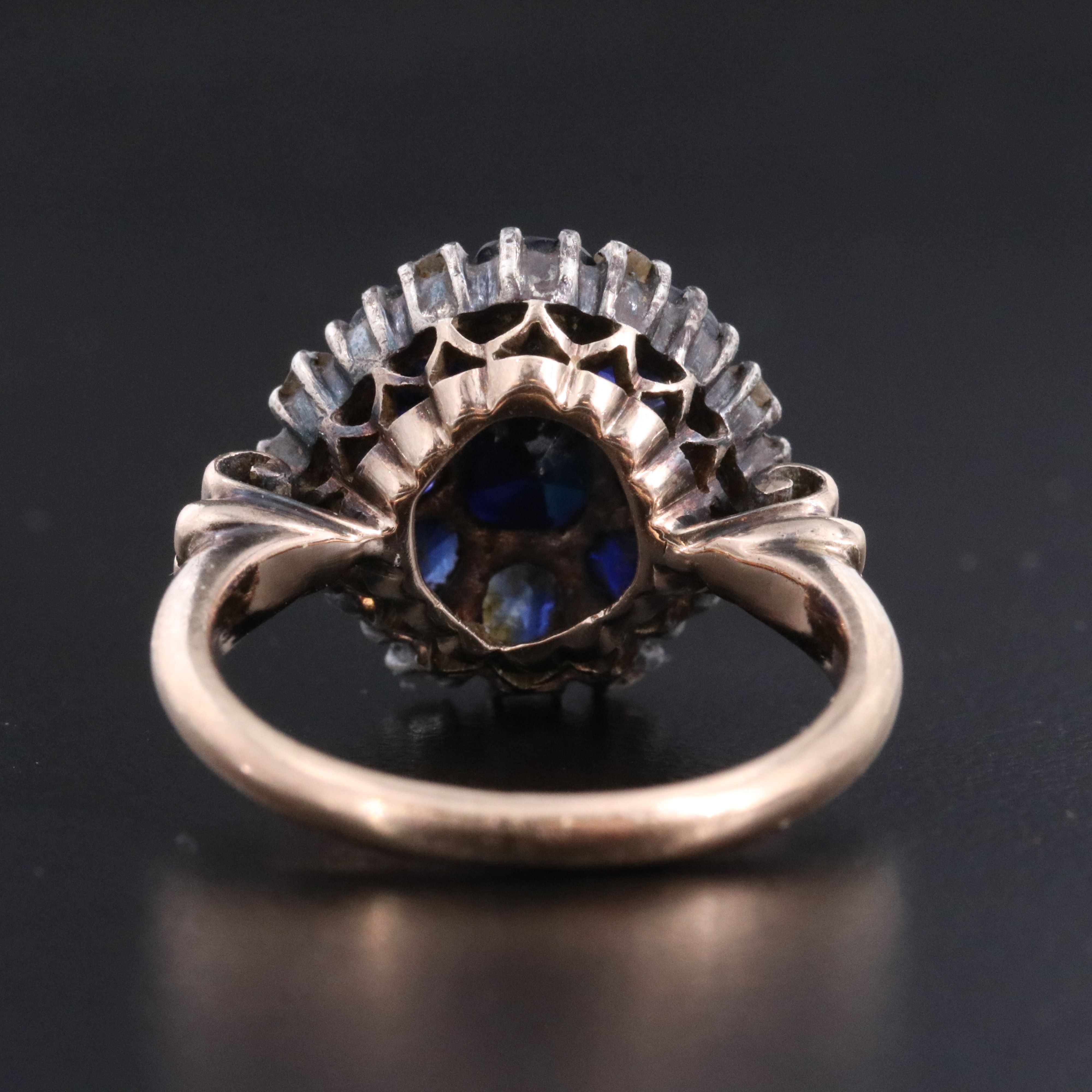 9K Sapphire Ring with Diamond Accent