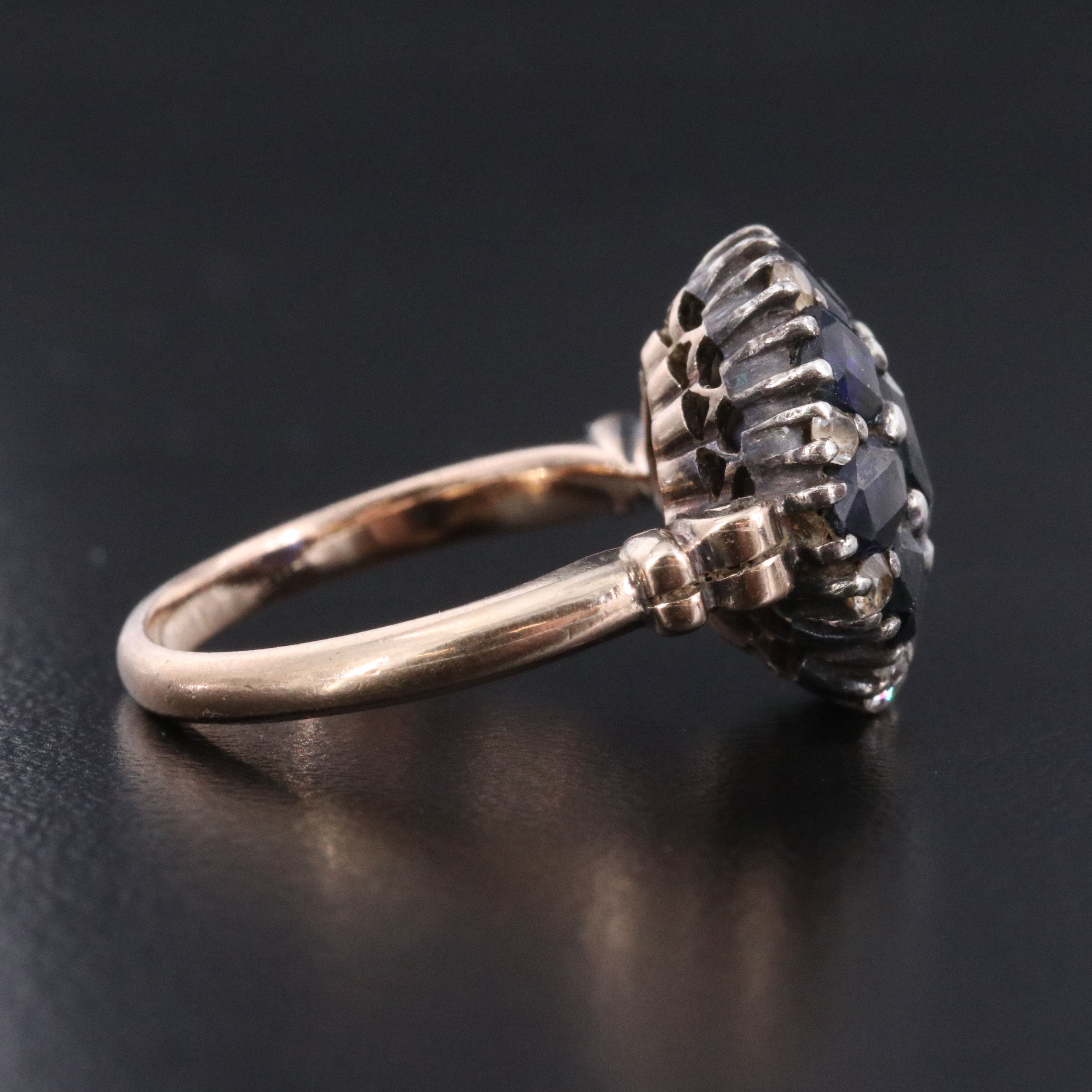 9K Sapphire Ring with Diamond Accent