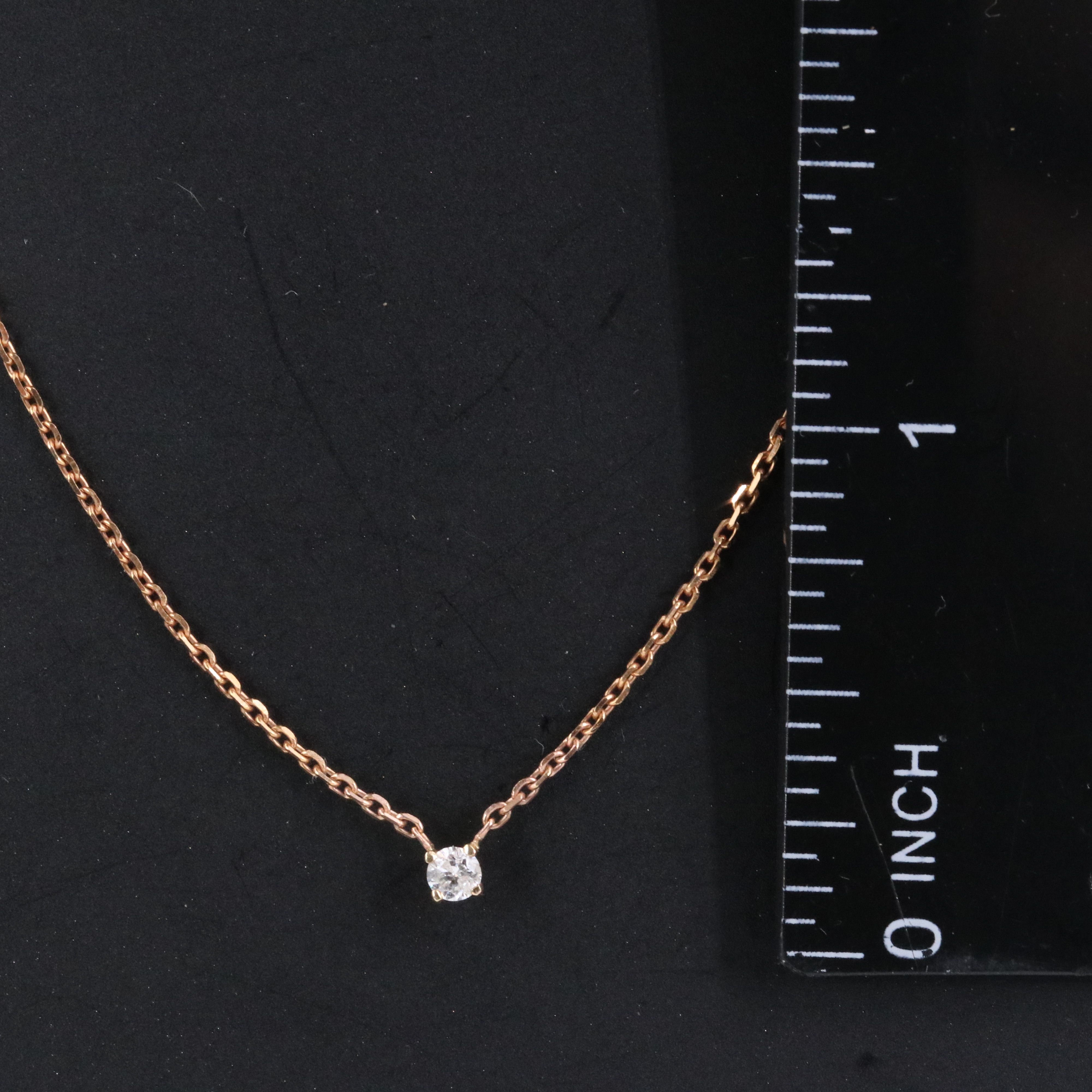 14K 0.06 CT Diamond Solitaire Necklace