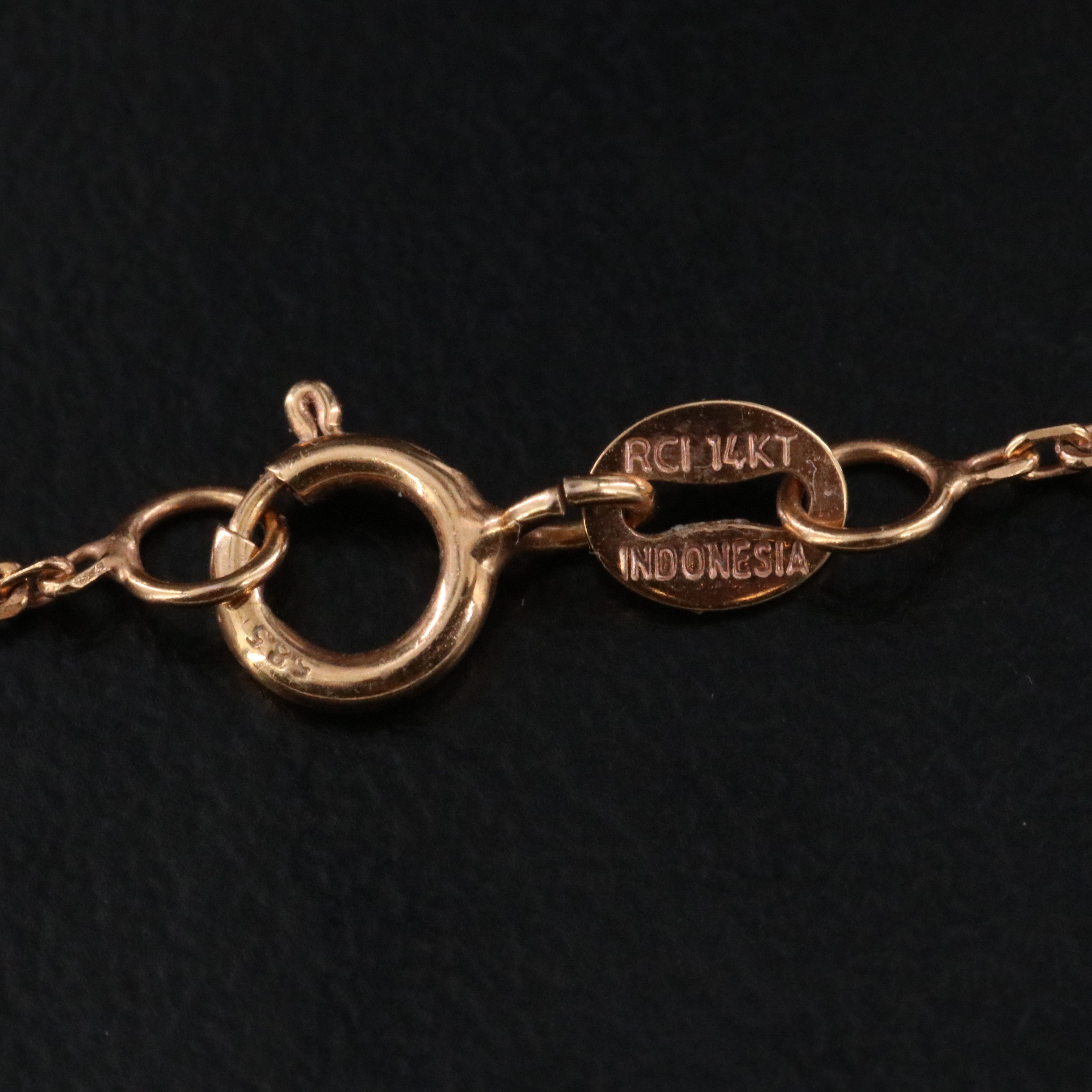 14K 0.06 CT Diamond Solitaire Necklace