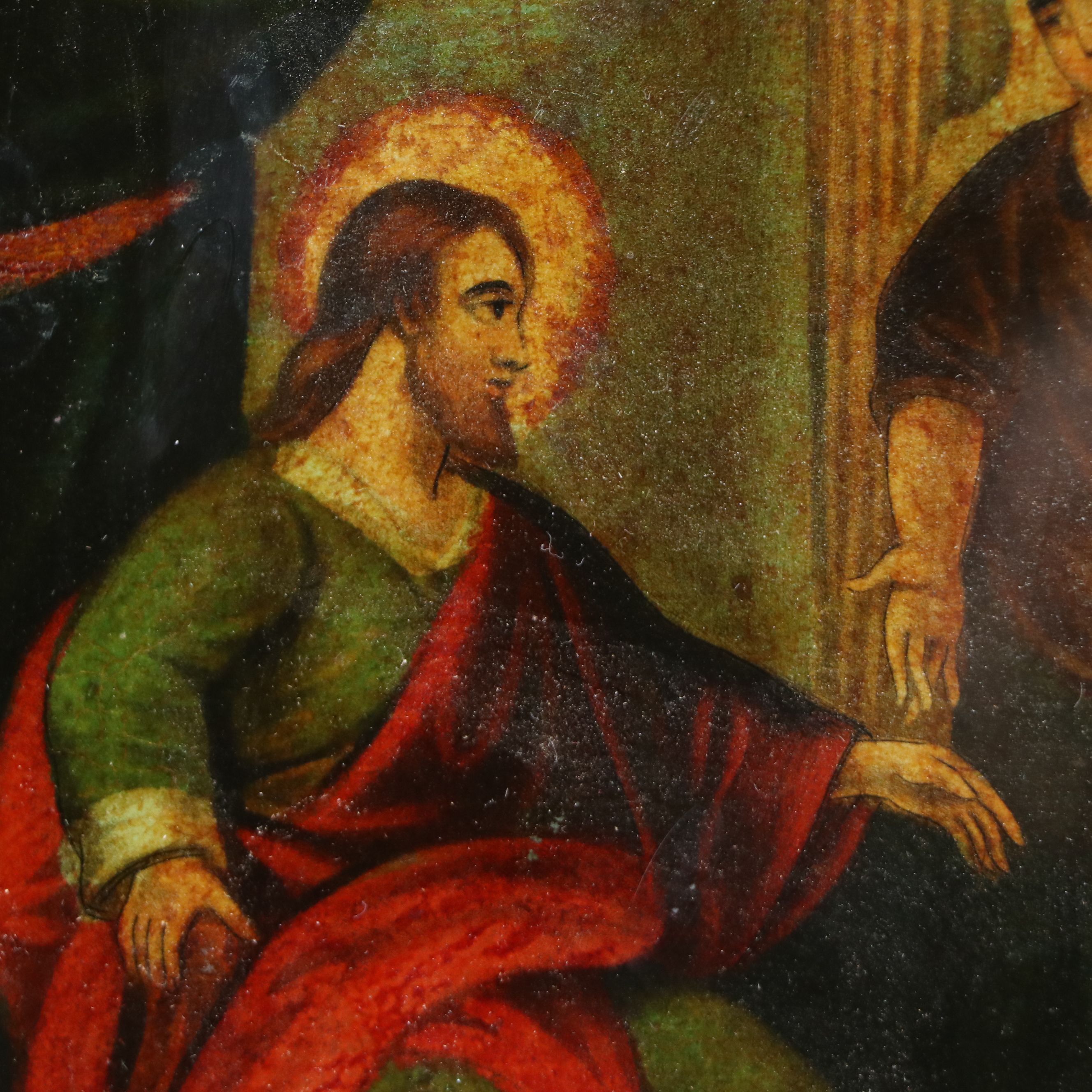 Reverse-Glass Mezzotint "Christ Conversing with Mary and Martha," 1803