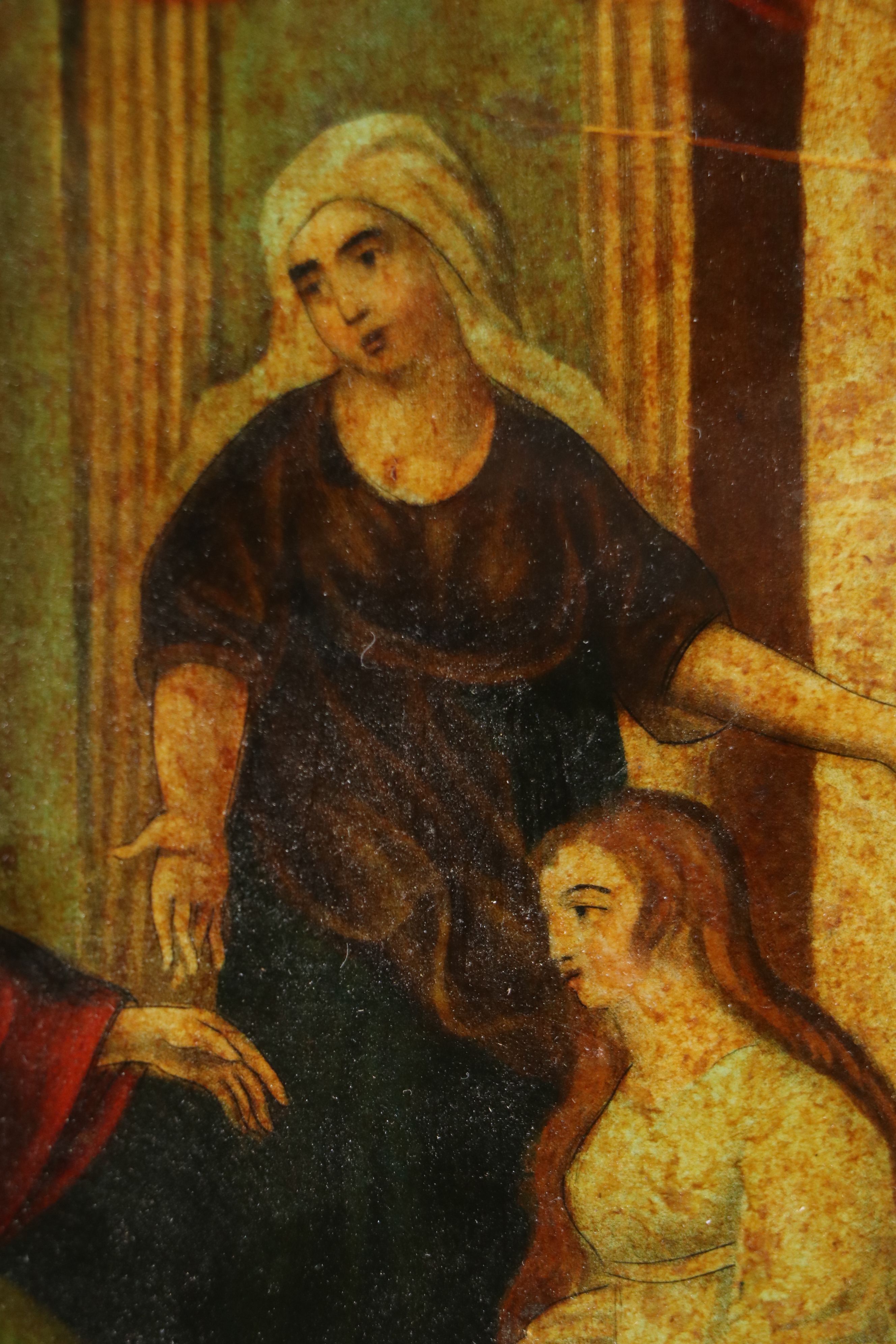 Reverse-Glass Mezzotint "Christ Conversing with Mary and Martha," 1803