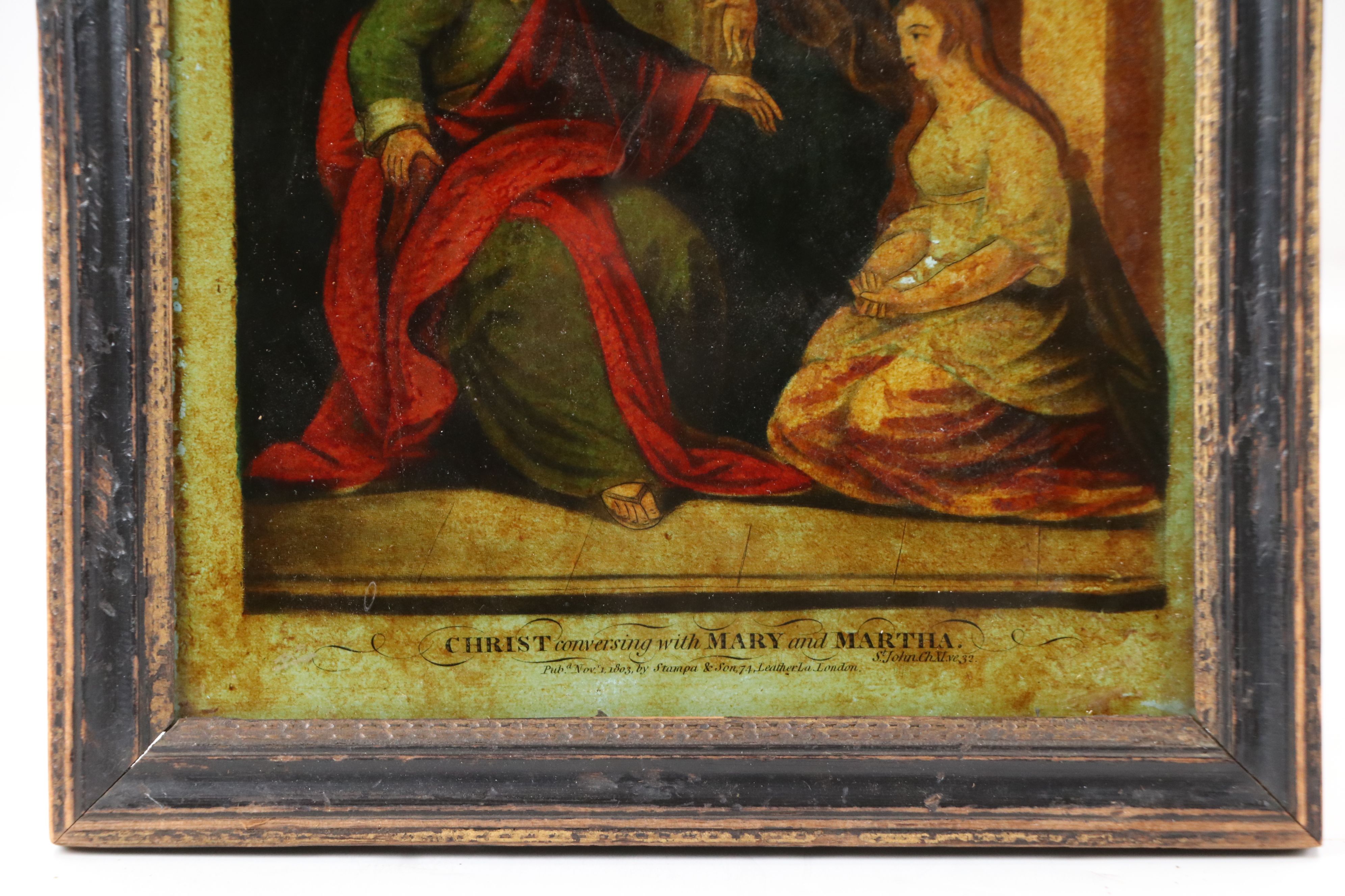 Reverse-Glass Mezzotint "Christ Conversing with Mary and Martha," 1803