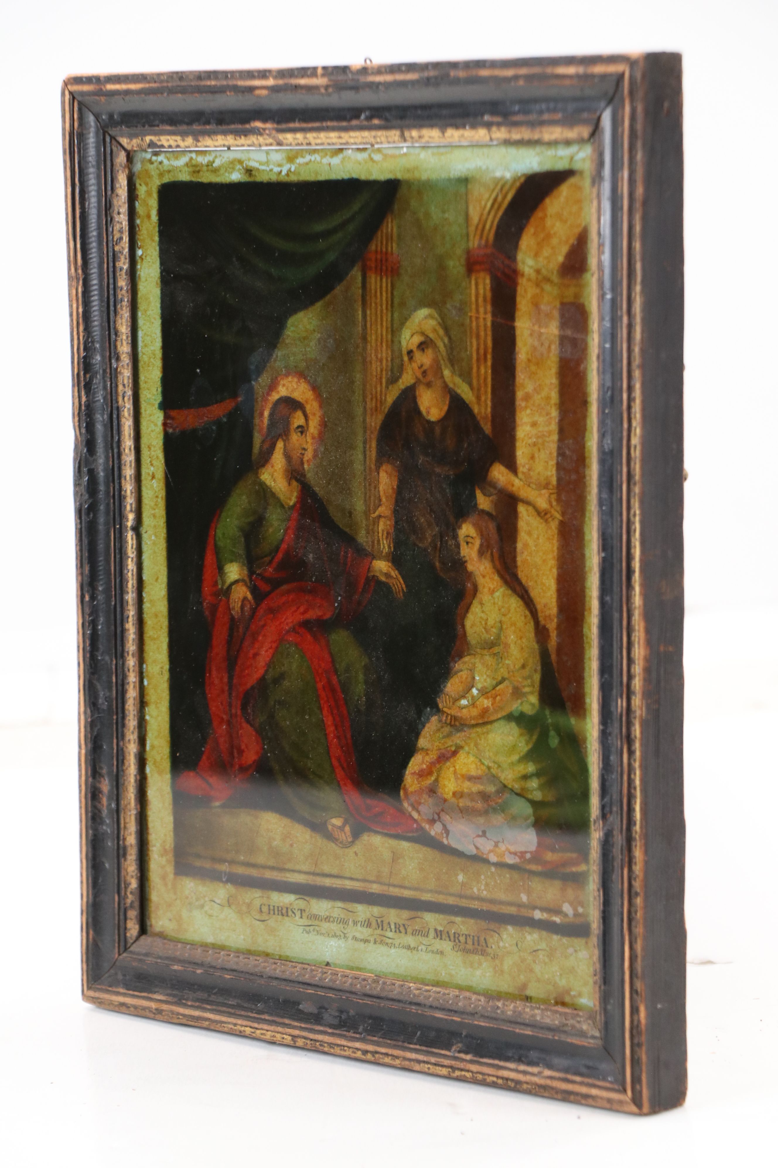Reverse-Glass Mezzotint "Christ Conversing with Mary and Martha," 1803