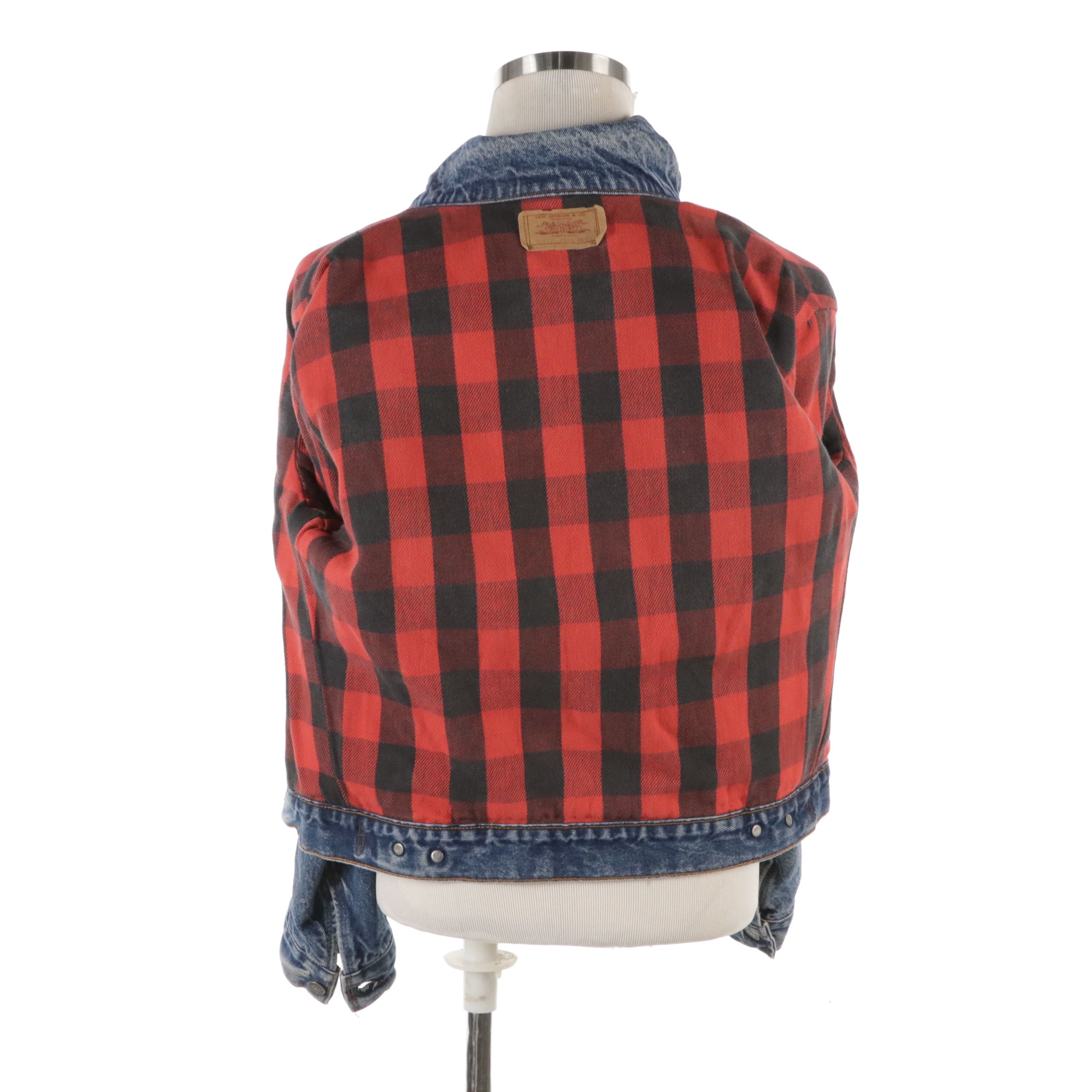 Men's Levi Strauss & Co. Pablo Stenciled Jean Jacket and Buffalo Plaid Lining