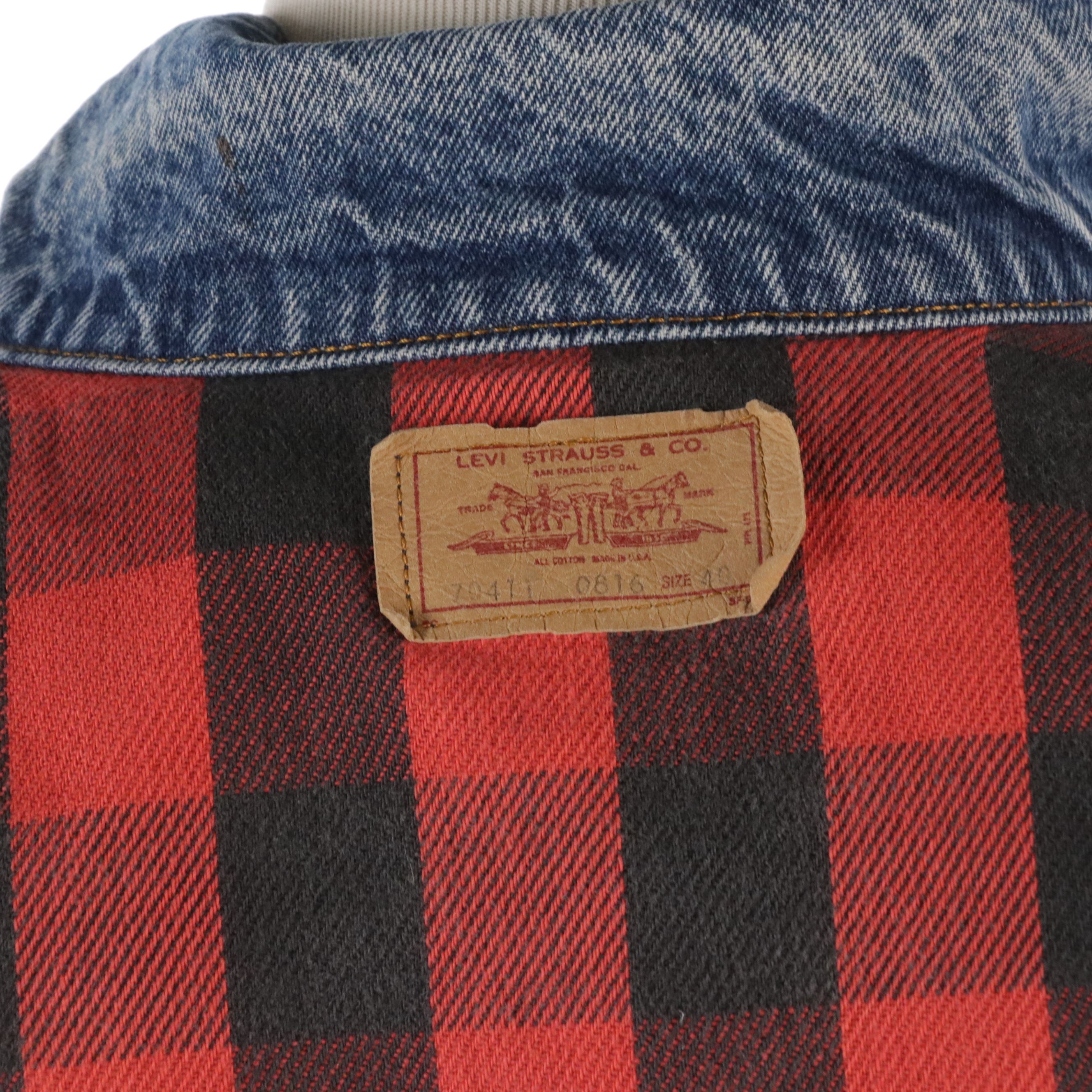 Men's Levi Strauss & Co. Pablo Stenciled Jean Jacket and Buffalo Plaid Lining