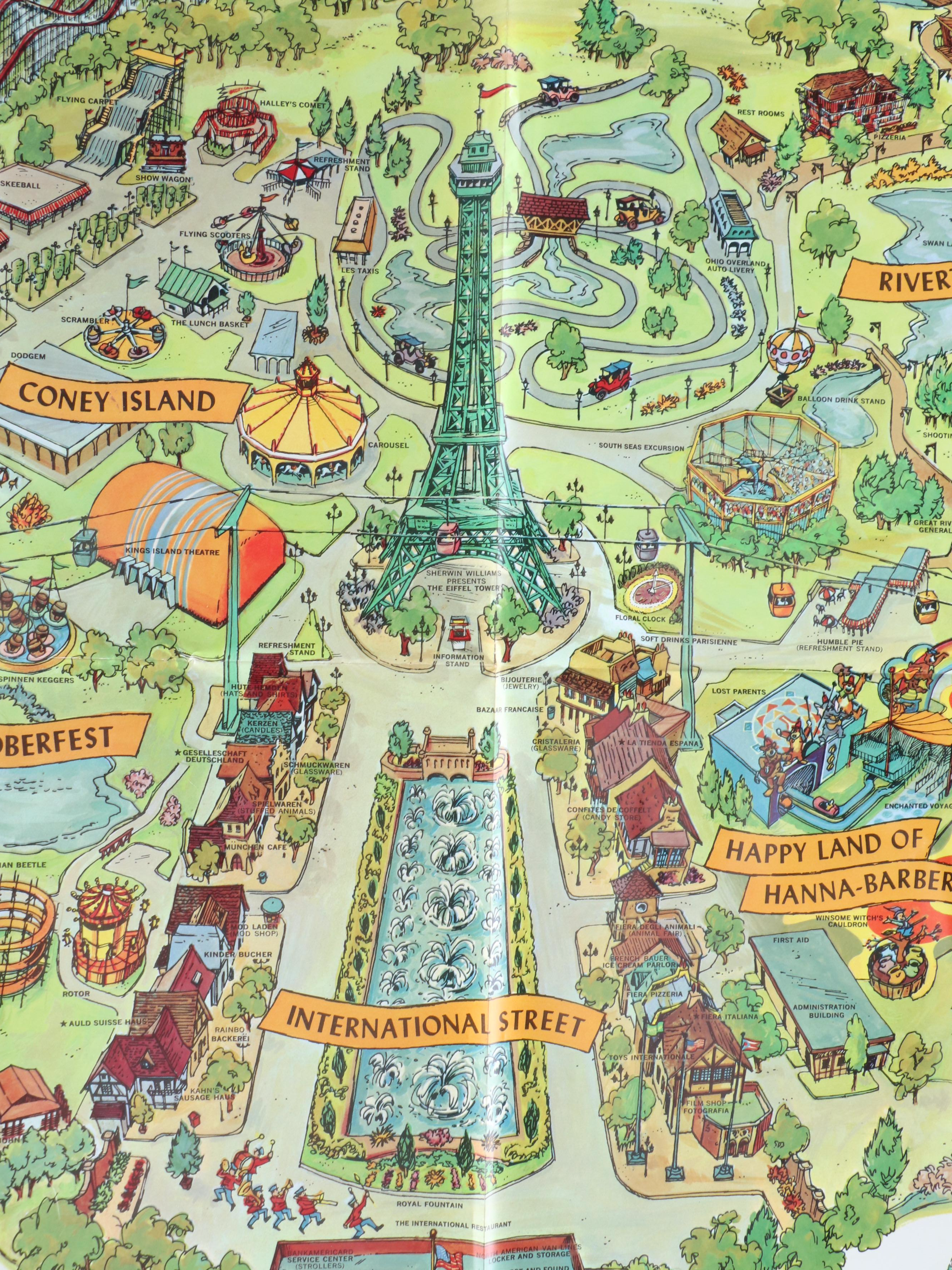 Kings Island "America's Family Entertainment Center" Poster, 1974