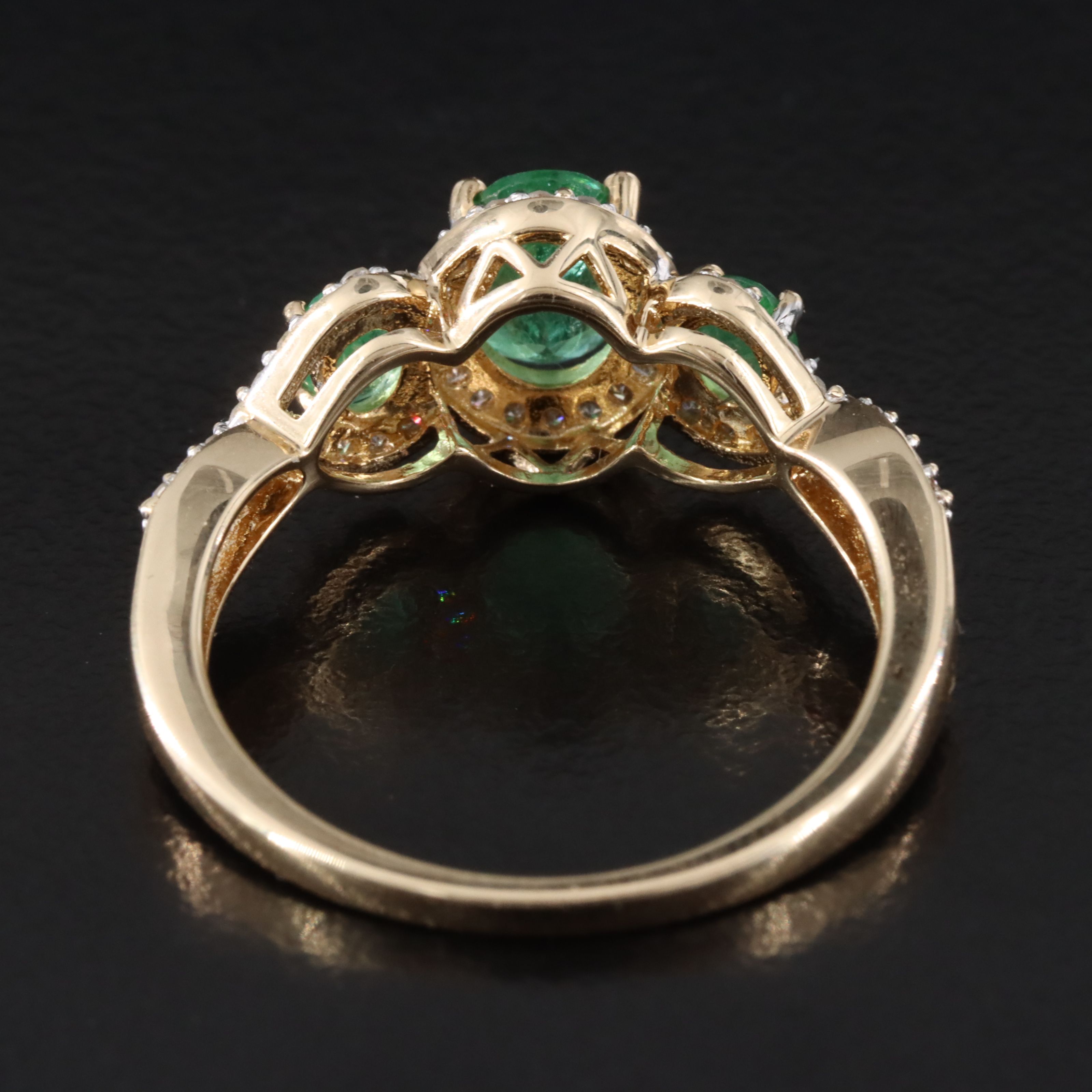 14K Emerald and Diamond Ring