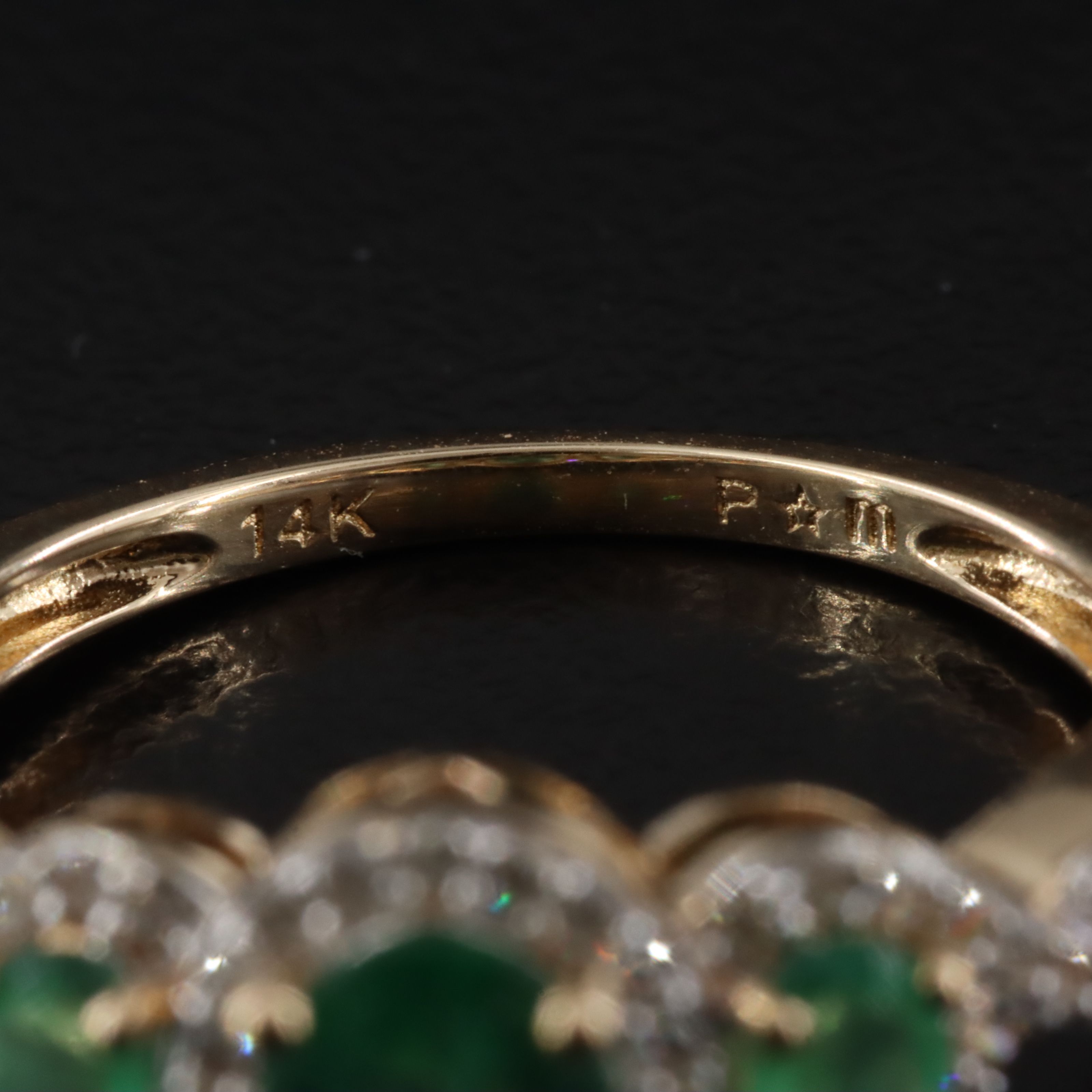 14K Emerald and Diamond Ring