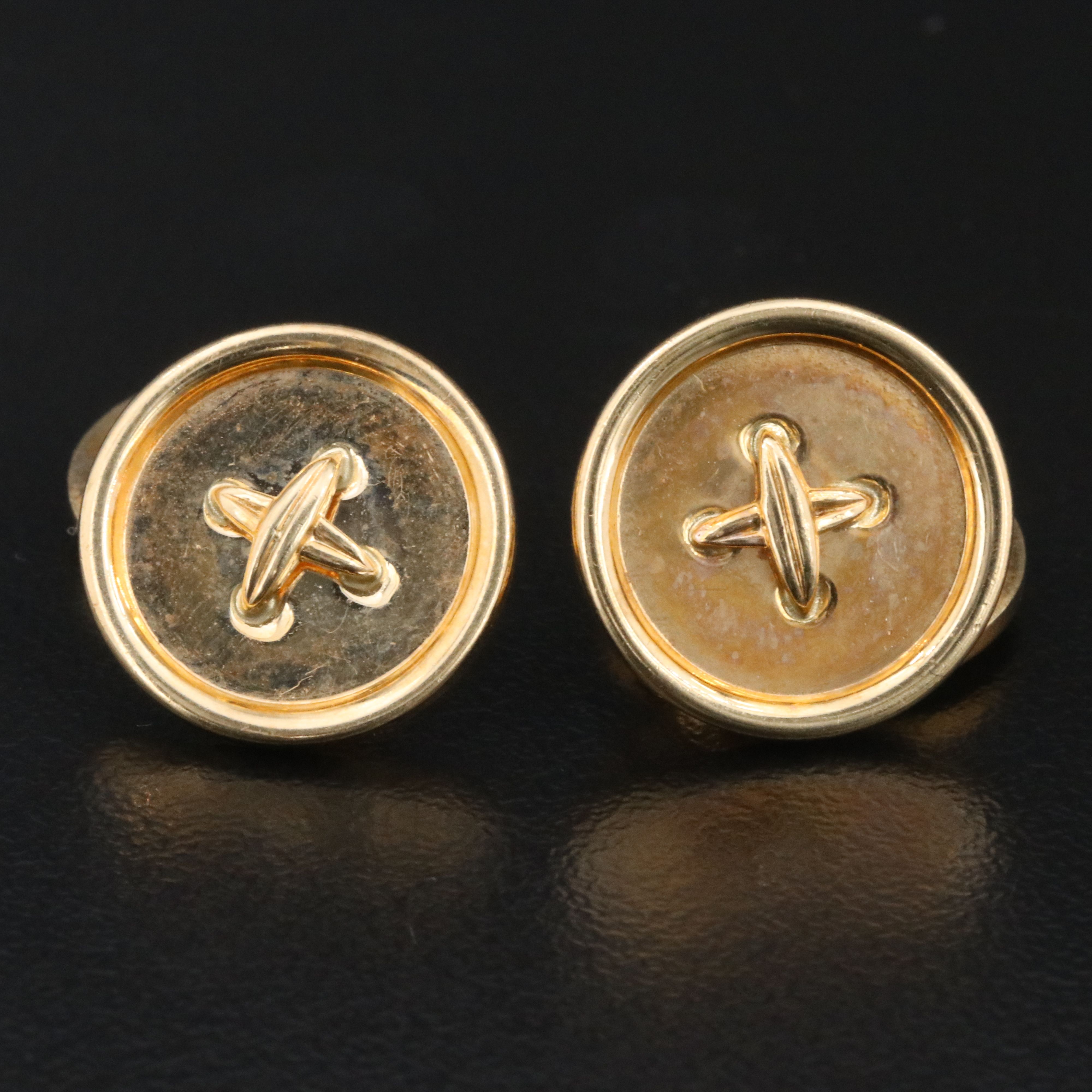 Cartier / Larter & Sons 14K Button Cufflinks