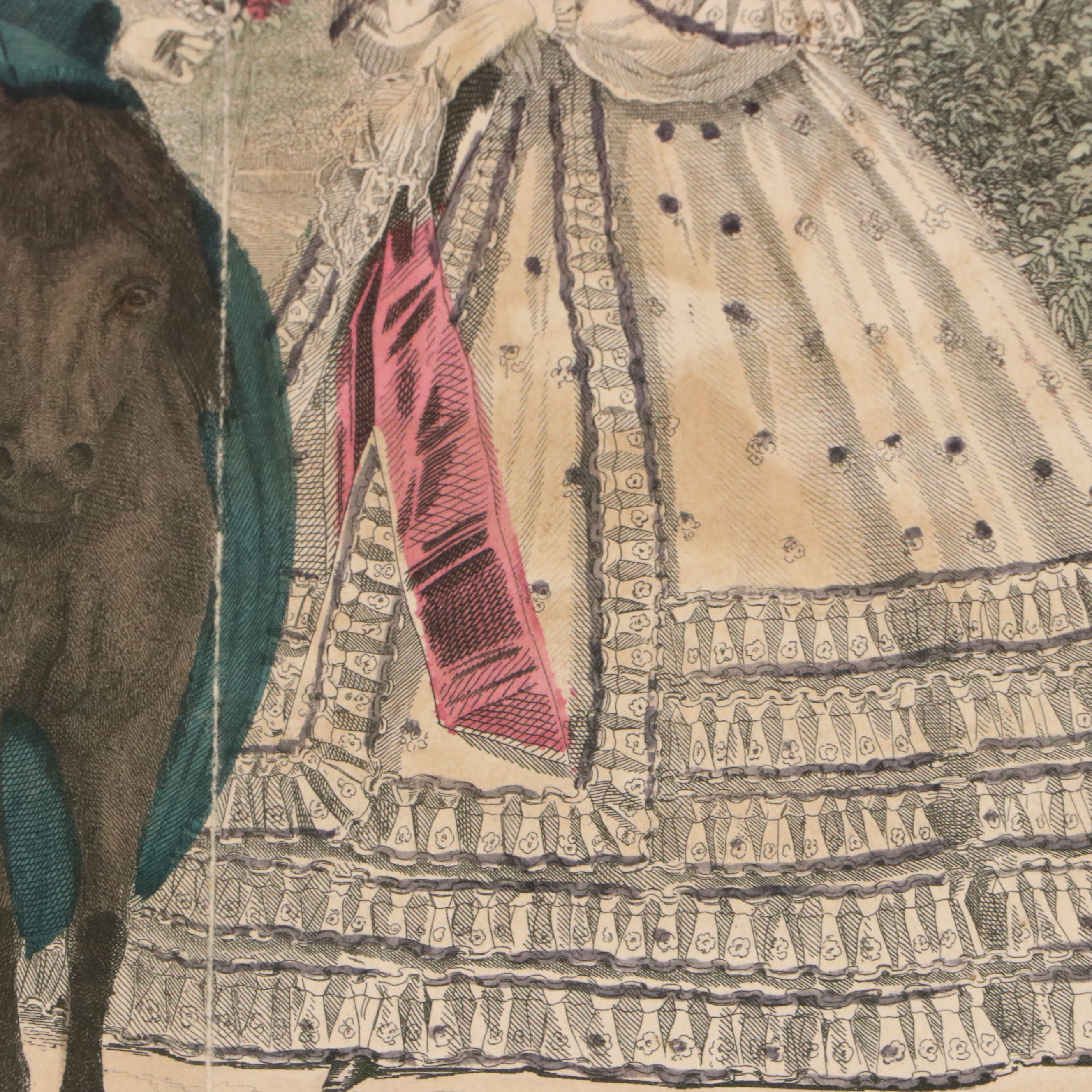 Hand-Colored Lithographs from Godey's Fashions June and December 1862