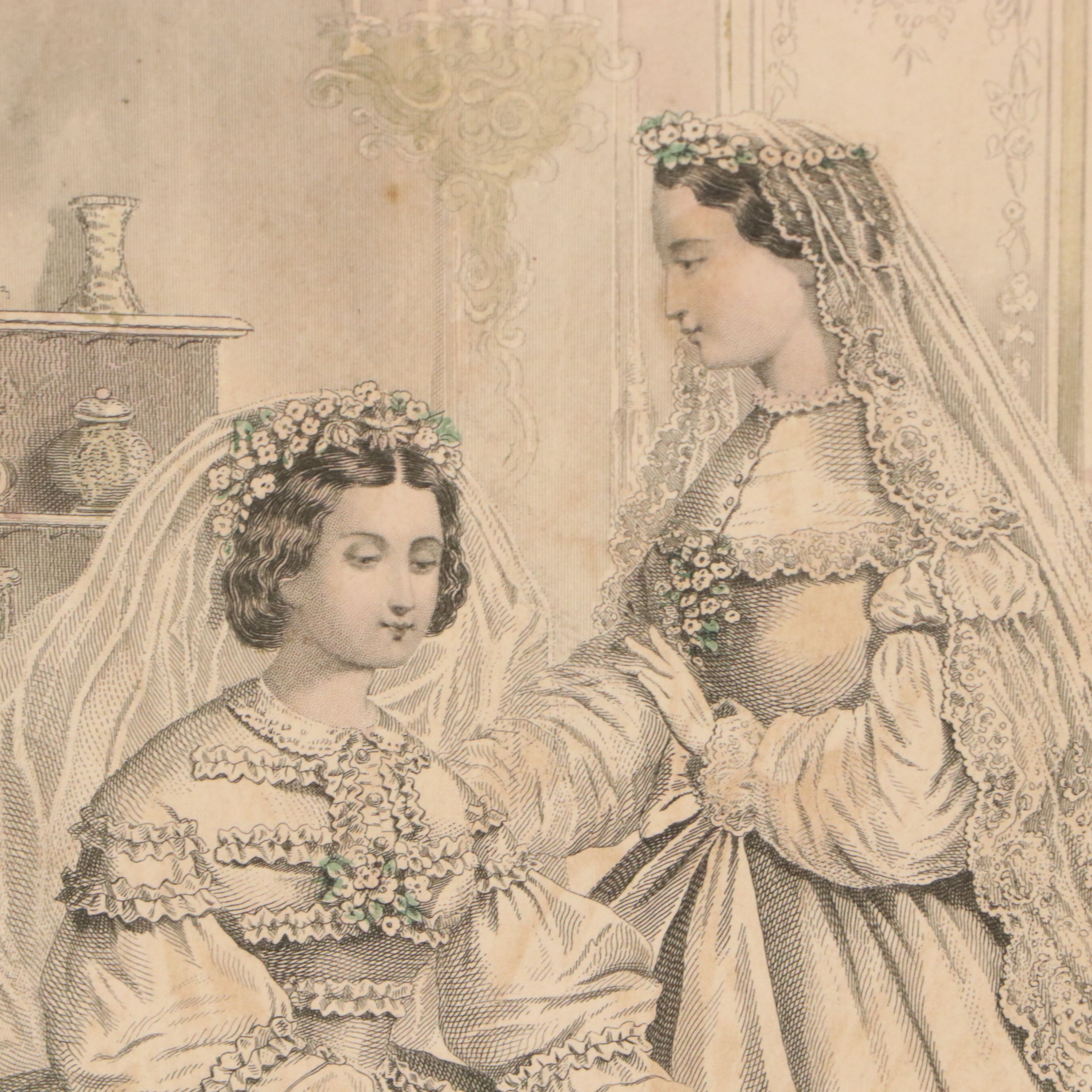 Hand-Colored Lithographs from Godey's Fashions June and December 1862