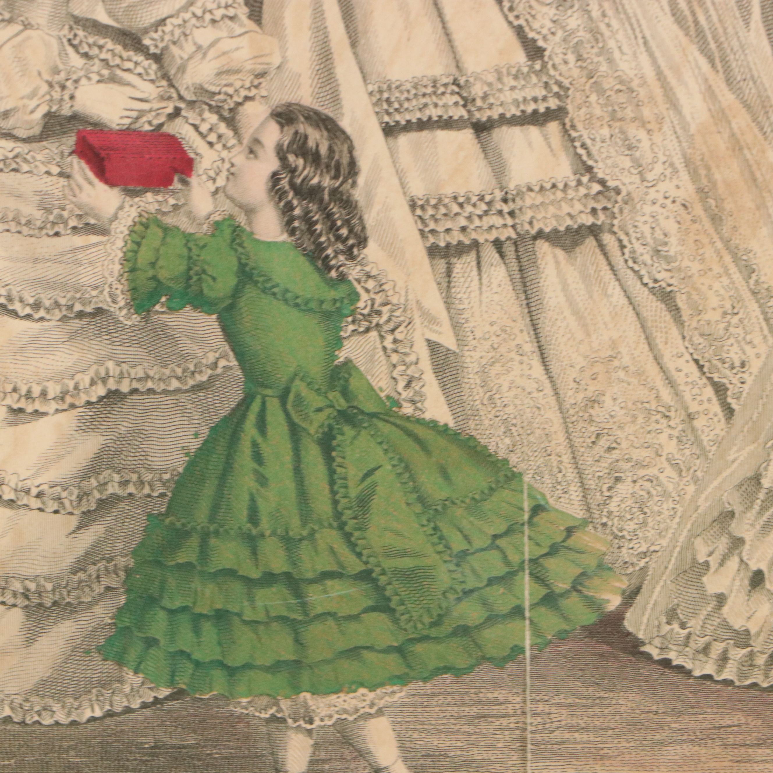 Hand-Colored Lithographs from Godey's Fashions June and December 1862