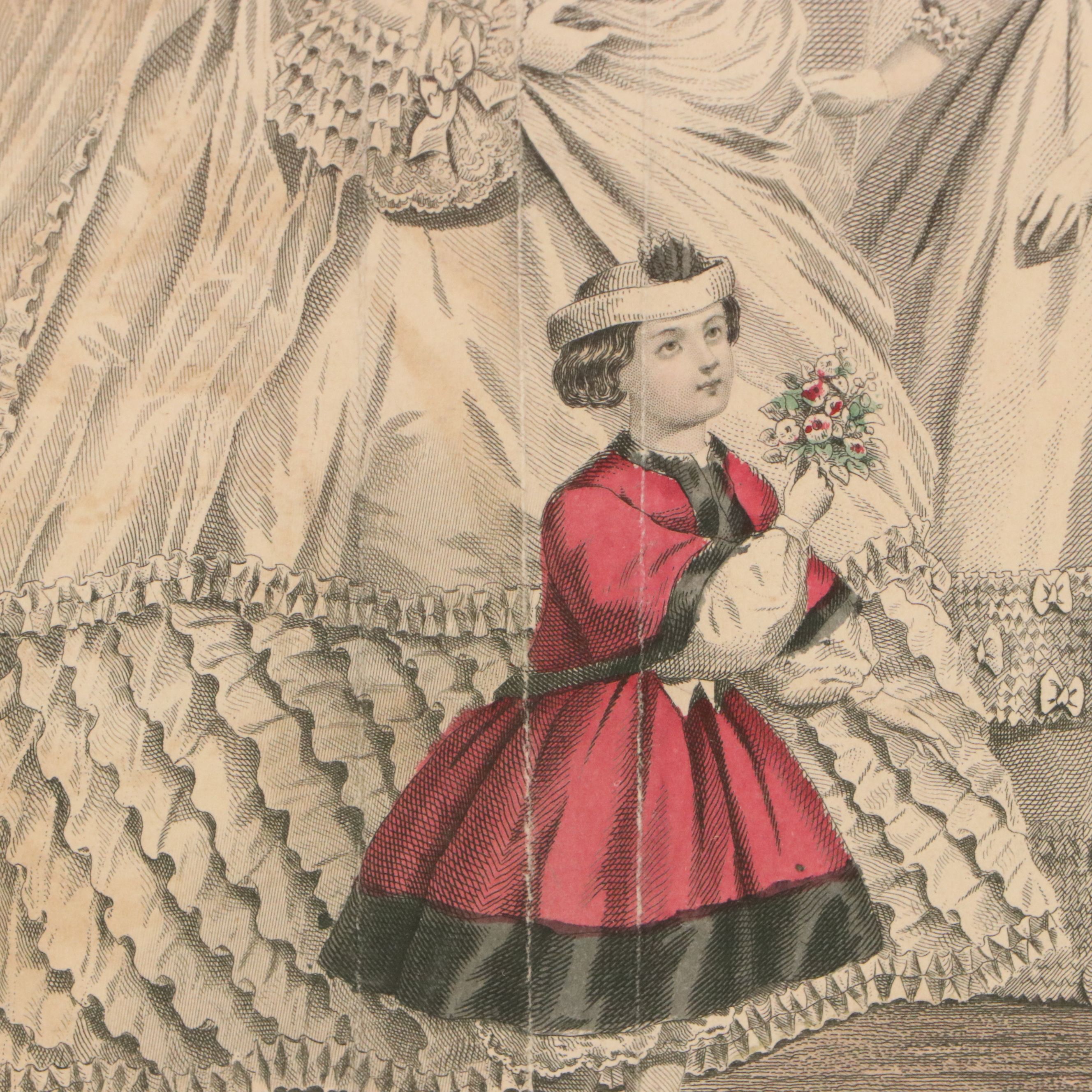 Hand-Colored Lithographs from Godey's Fashions June and December 1862