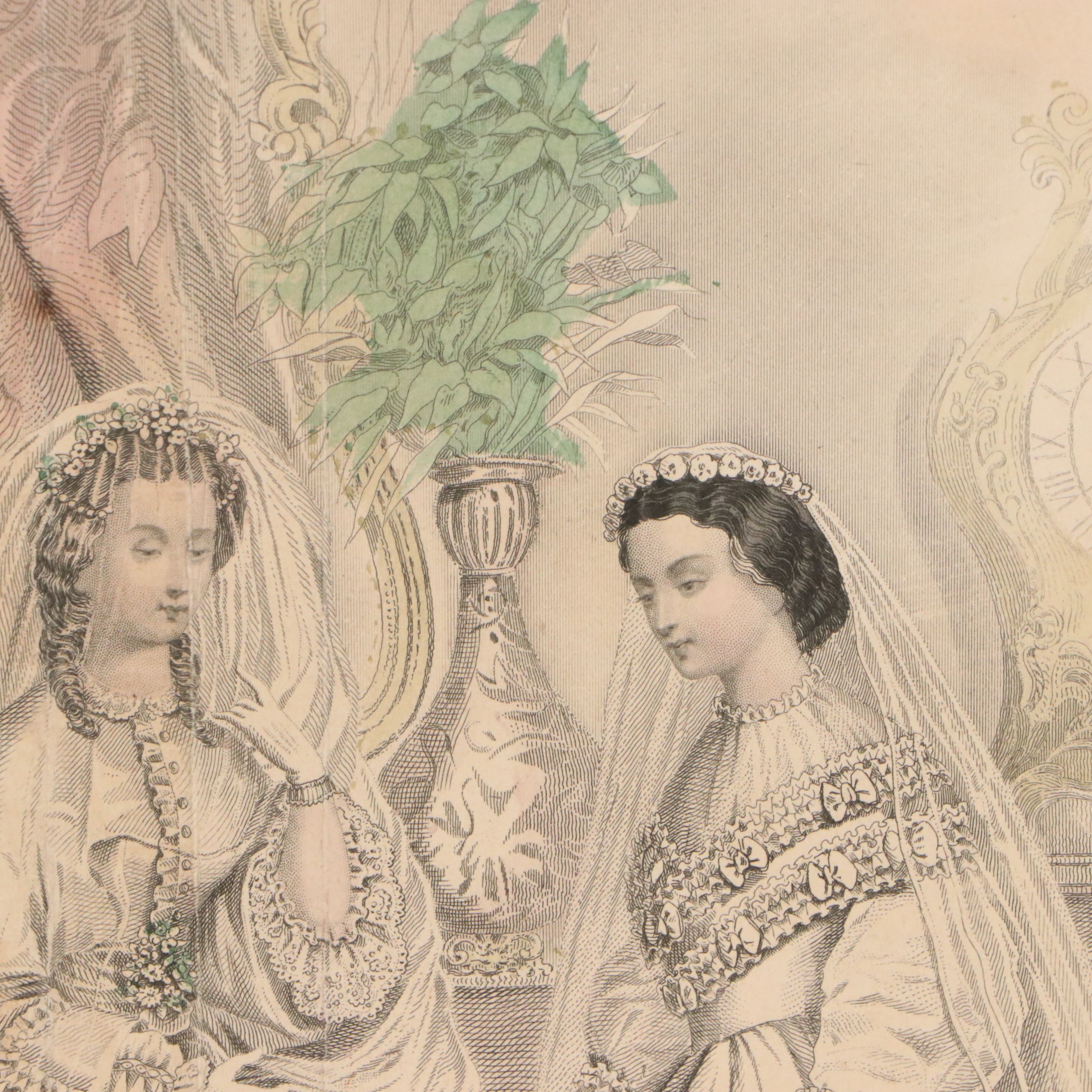 Hand-Colored Lithographs from Godey's Fashions June and December 1862
