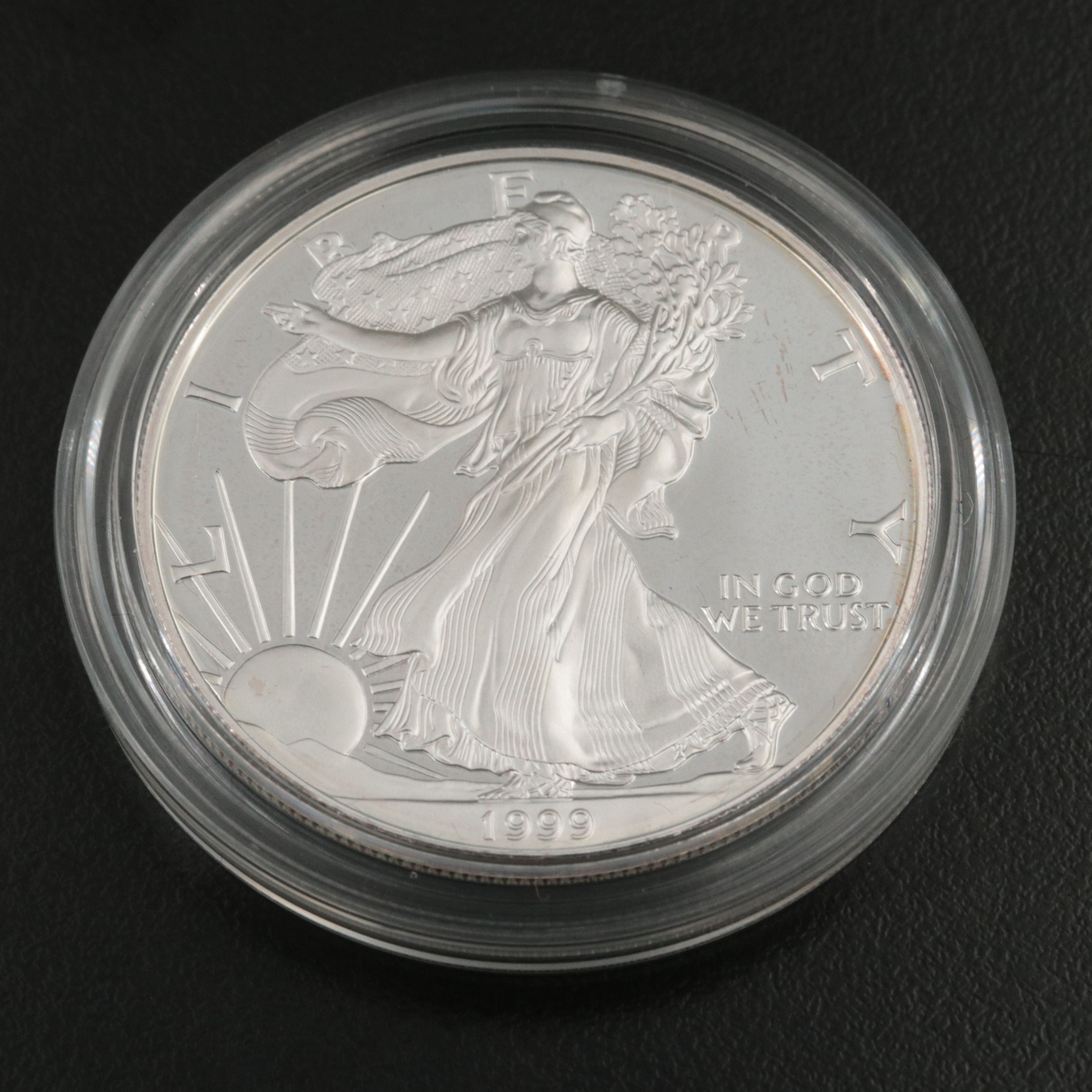 Two 1999-P American Silver Eagle 1-Oz. Bullion Coins
