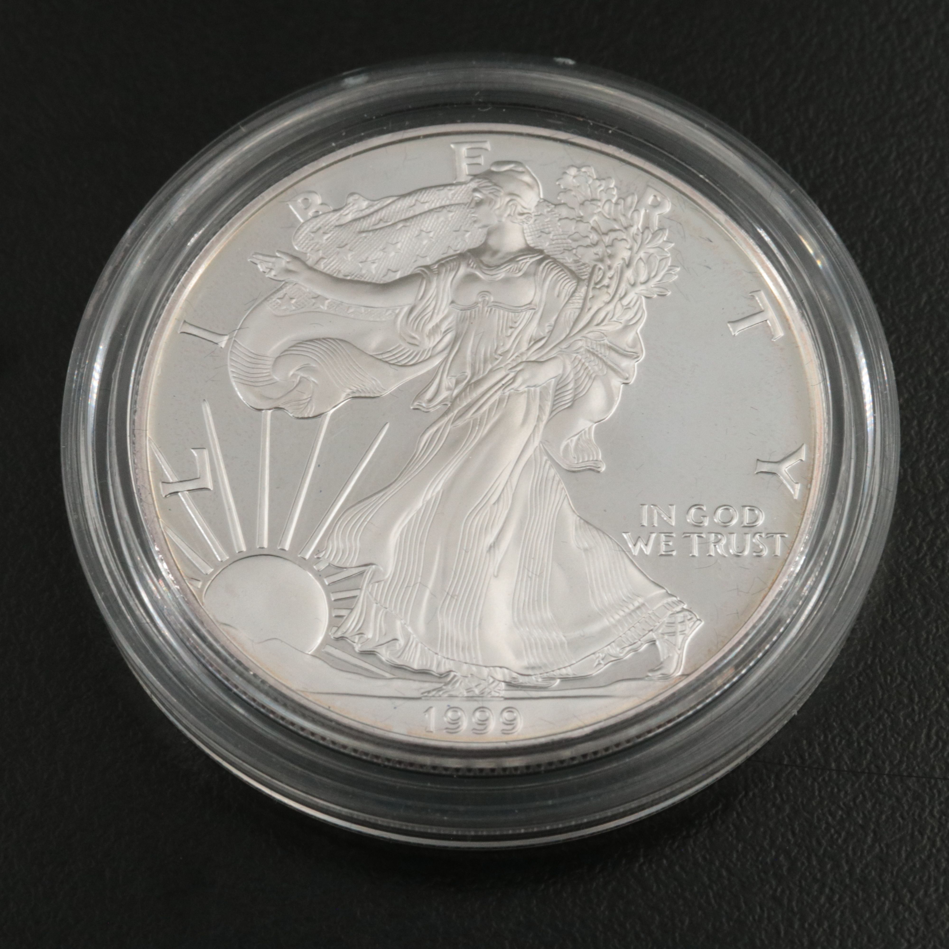 Two 1999-P American Silver Eagle 1-Oz. Bullion Coins