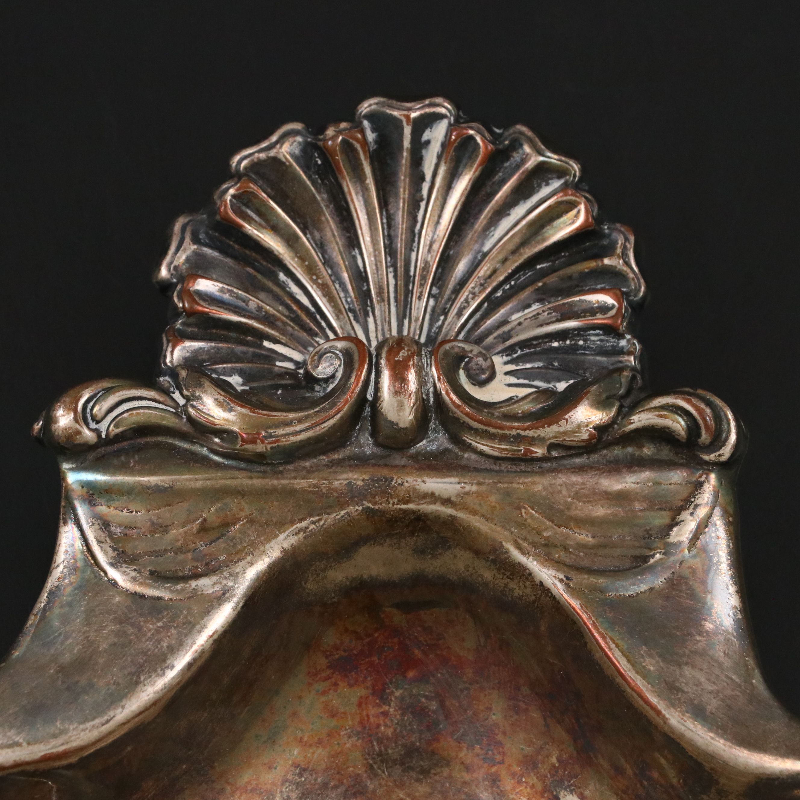 English Silver Plate Vintage Shell Dish