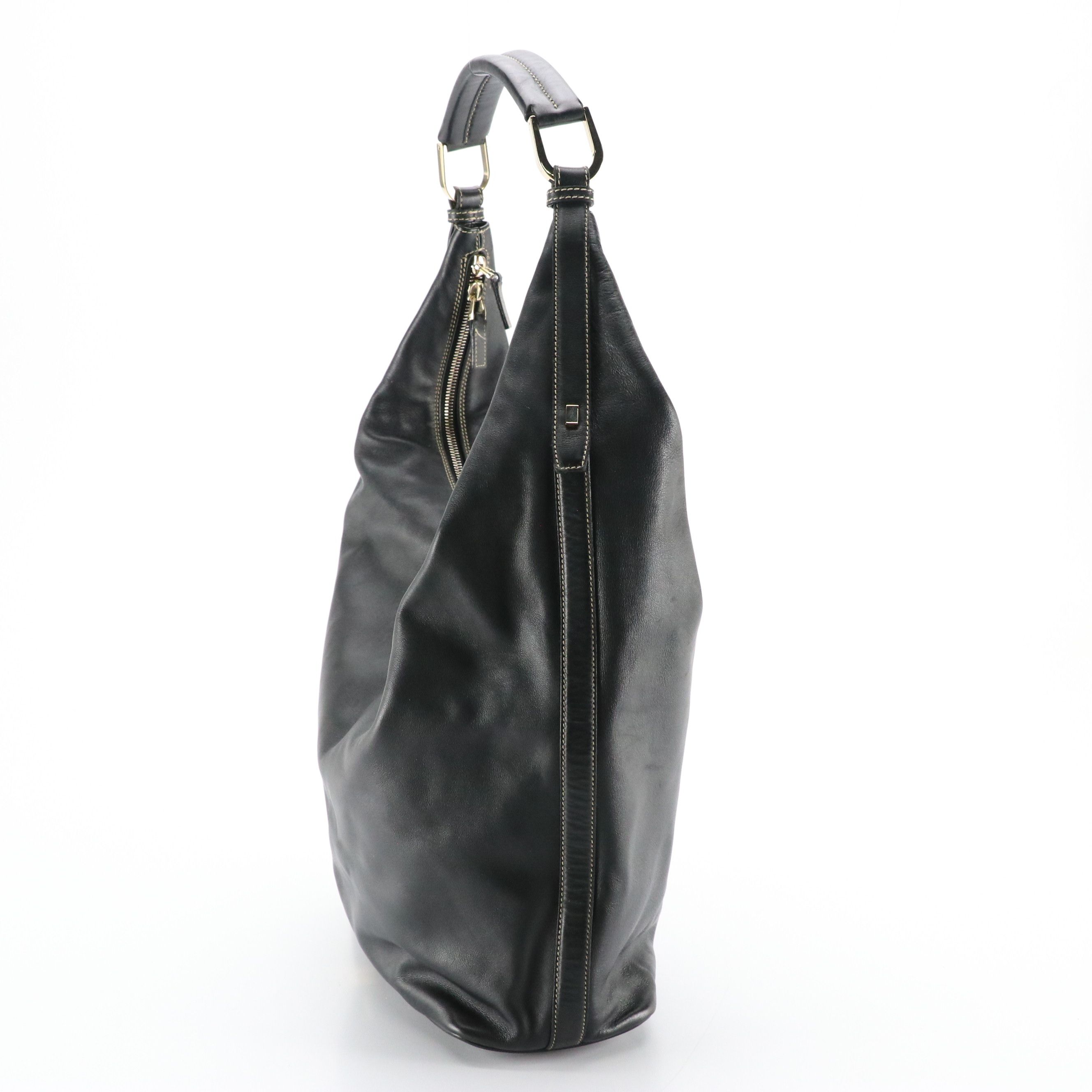 Gucci Hobo Shoulder Bag in Black Calfskin Leather
