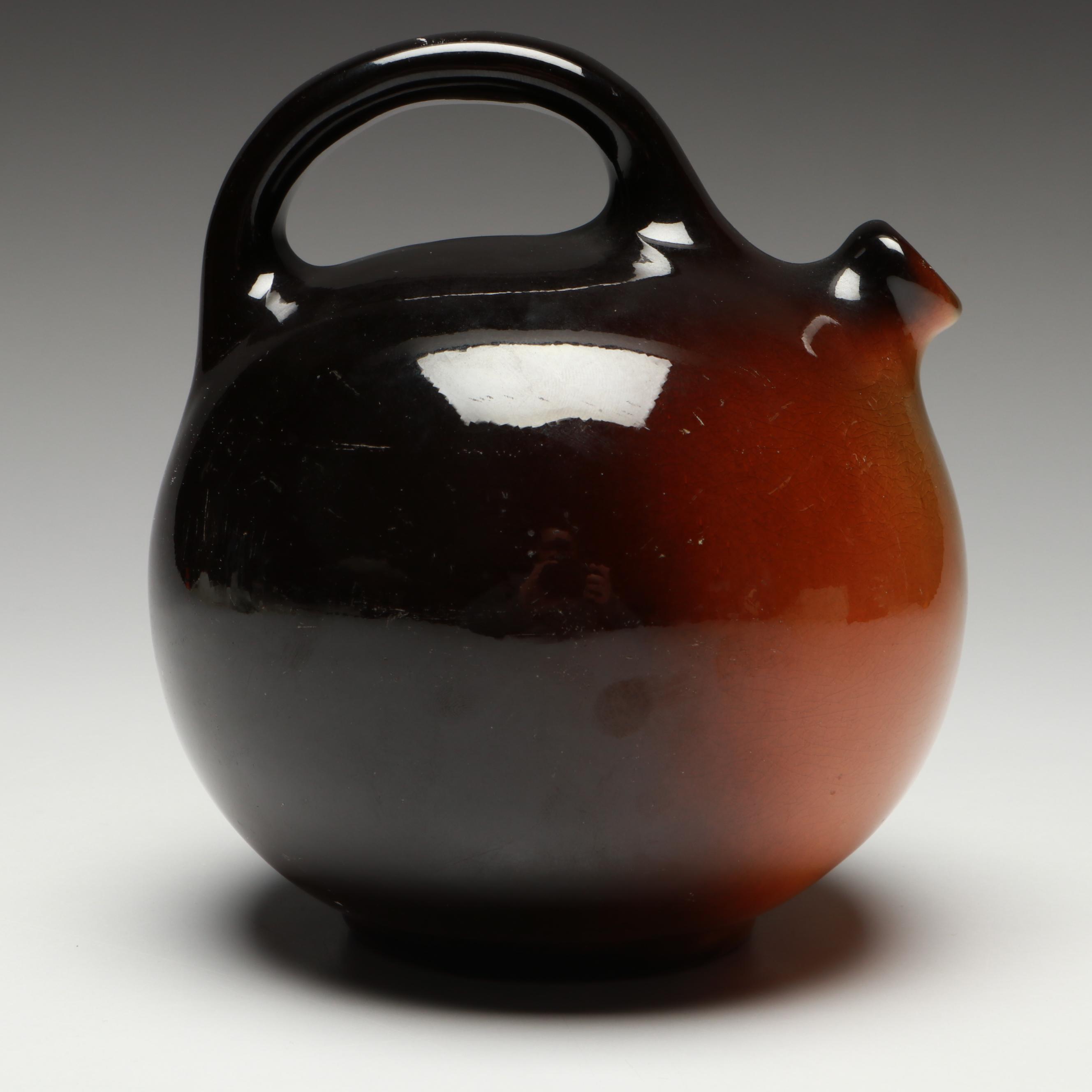 Louwelsa Weller Pottery Art Nouveau Jug with Corn Imagery, Late 19th C.