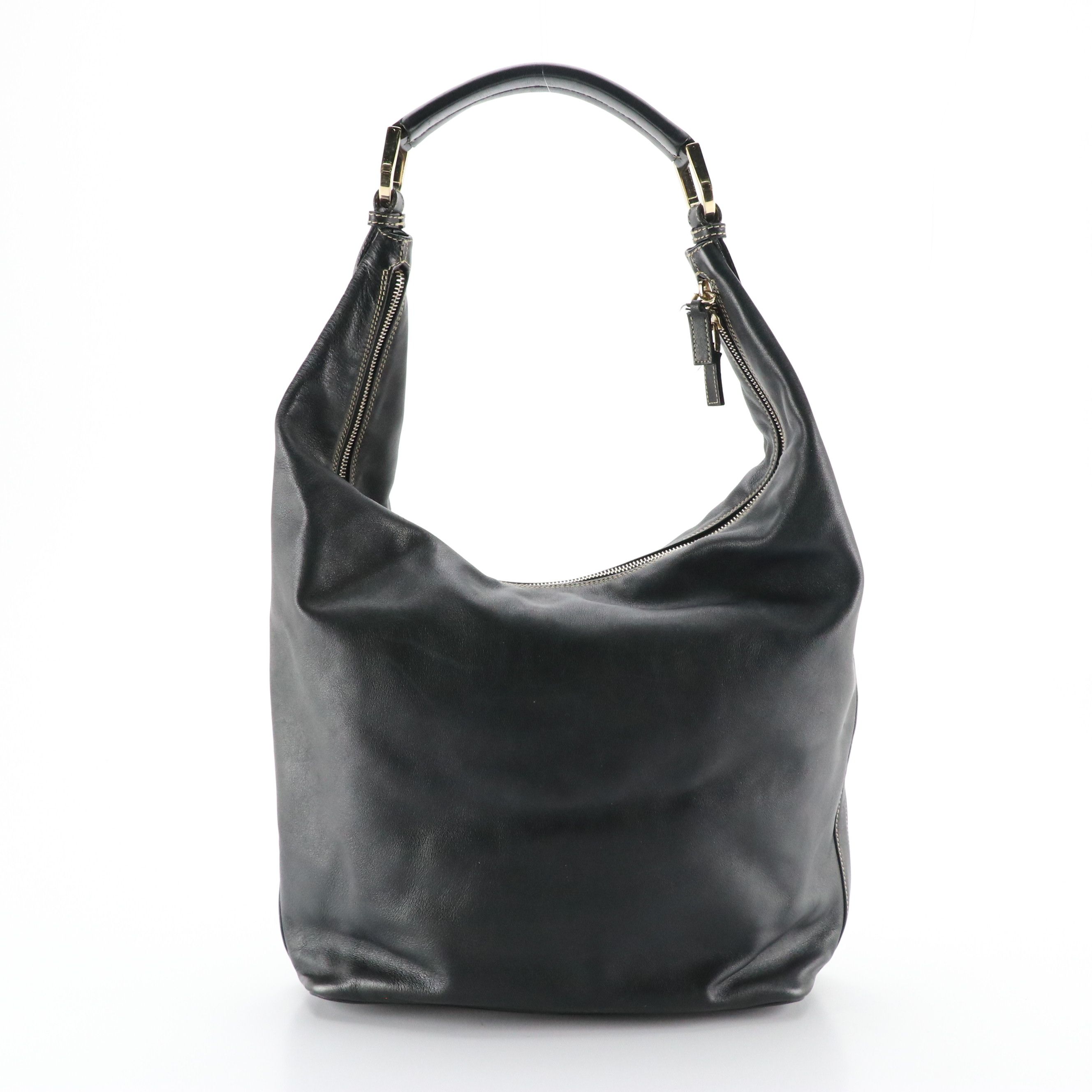 Gucci Hobo Shoulder Bag in Black Calfskin Leather