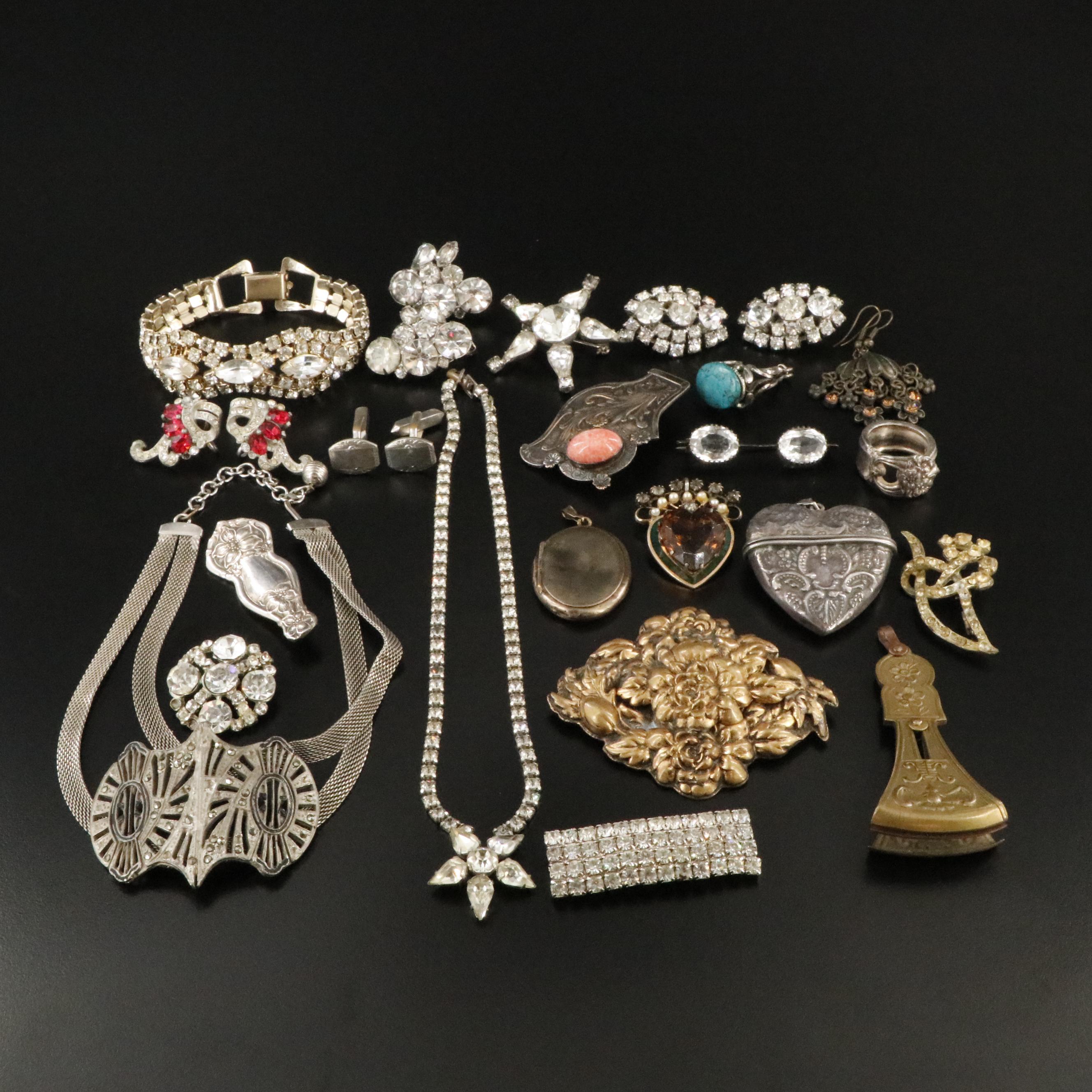 Antique and Vintage Jewelry Collection Including Sterling, Sandor and Kramer