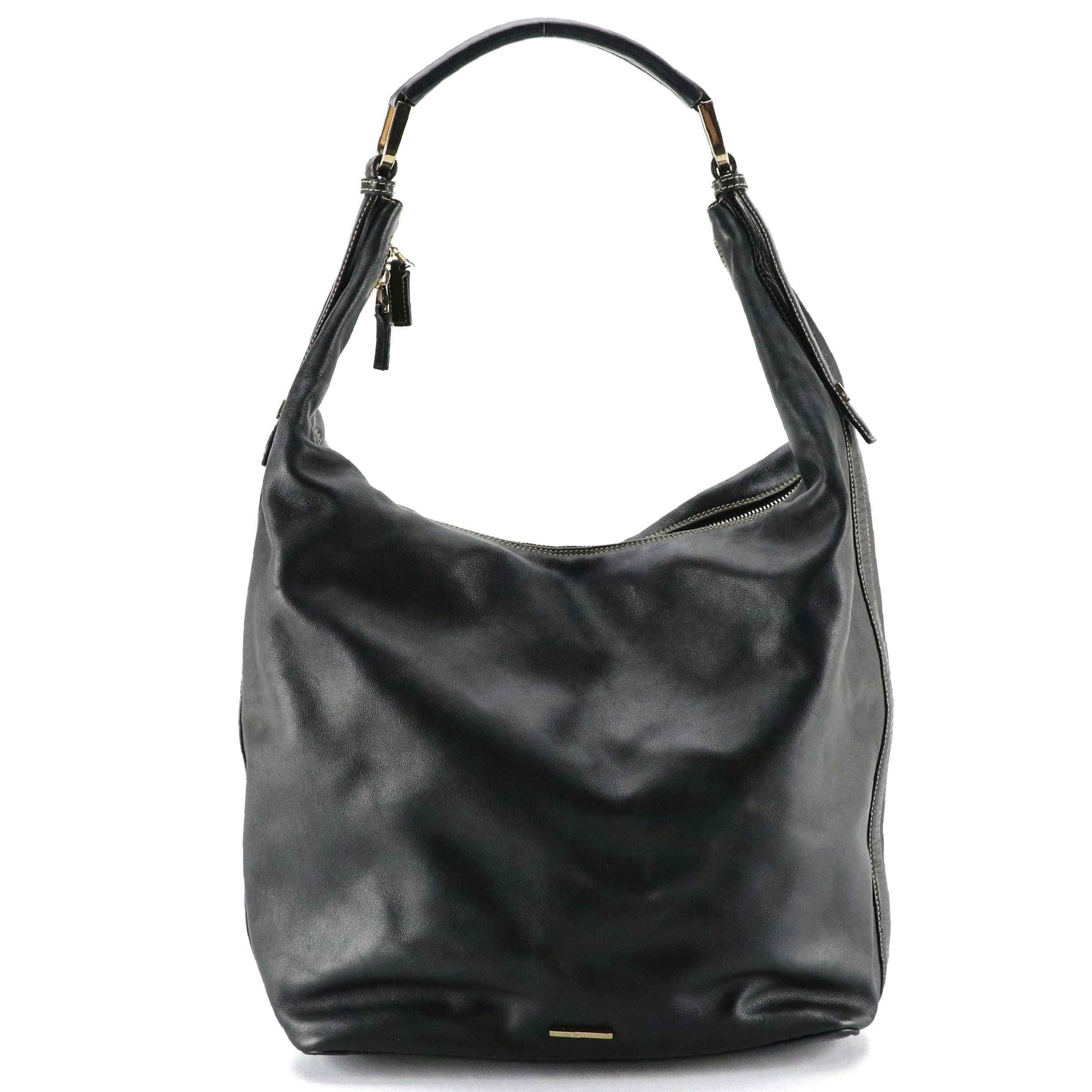 Gucci Hobo Shoulder Bag in Black Calfskin Leather