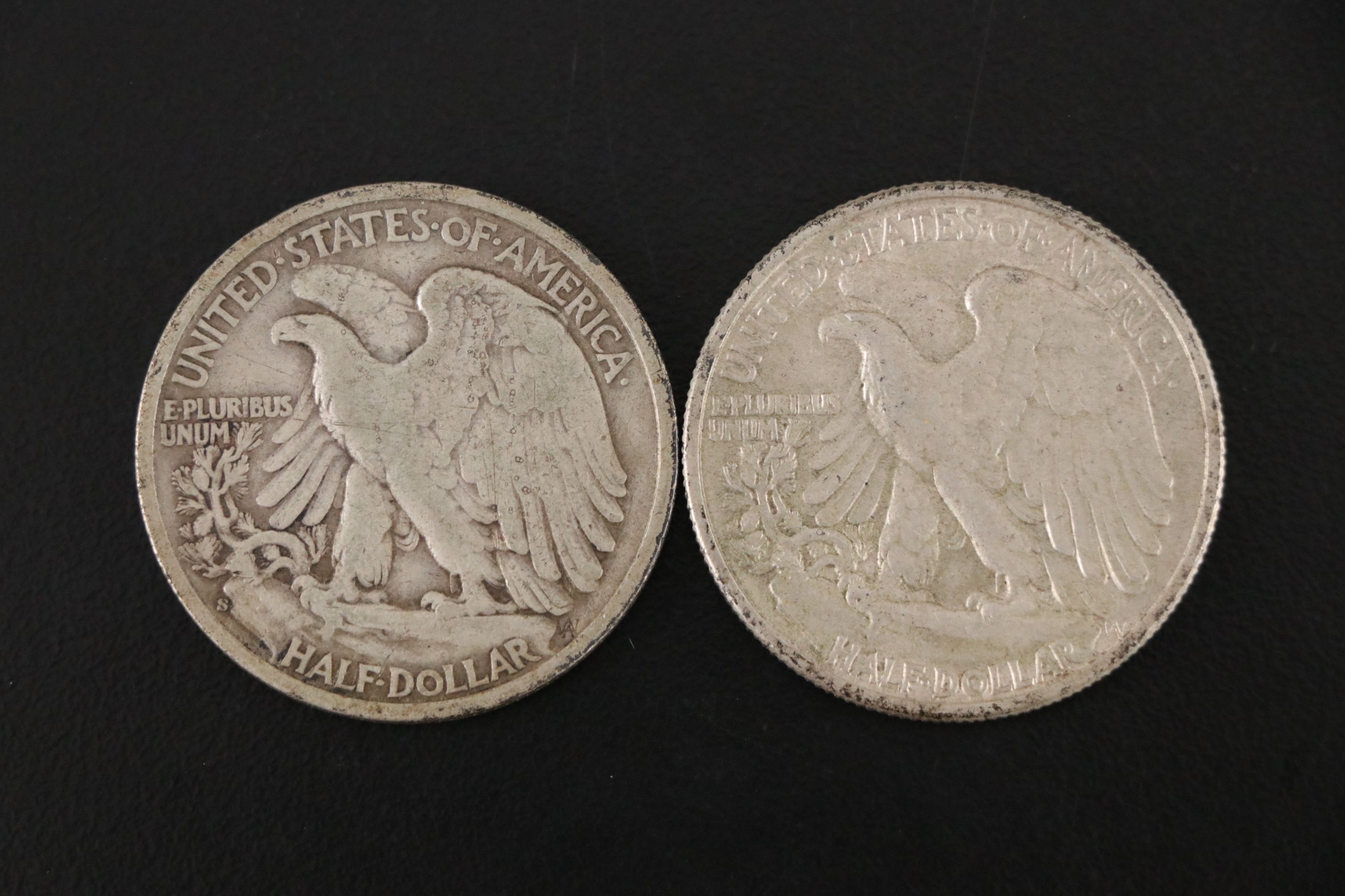 Eight Walking Liberty Silver Half Dollars, 1943-1945
