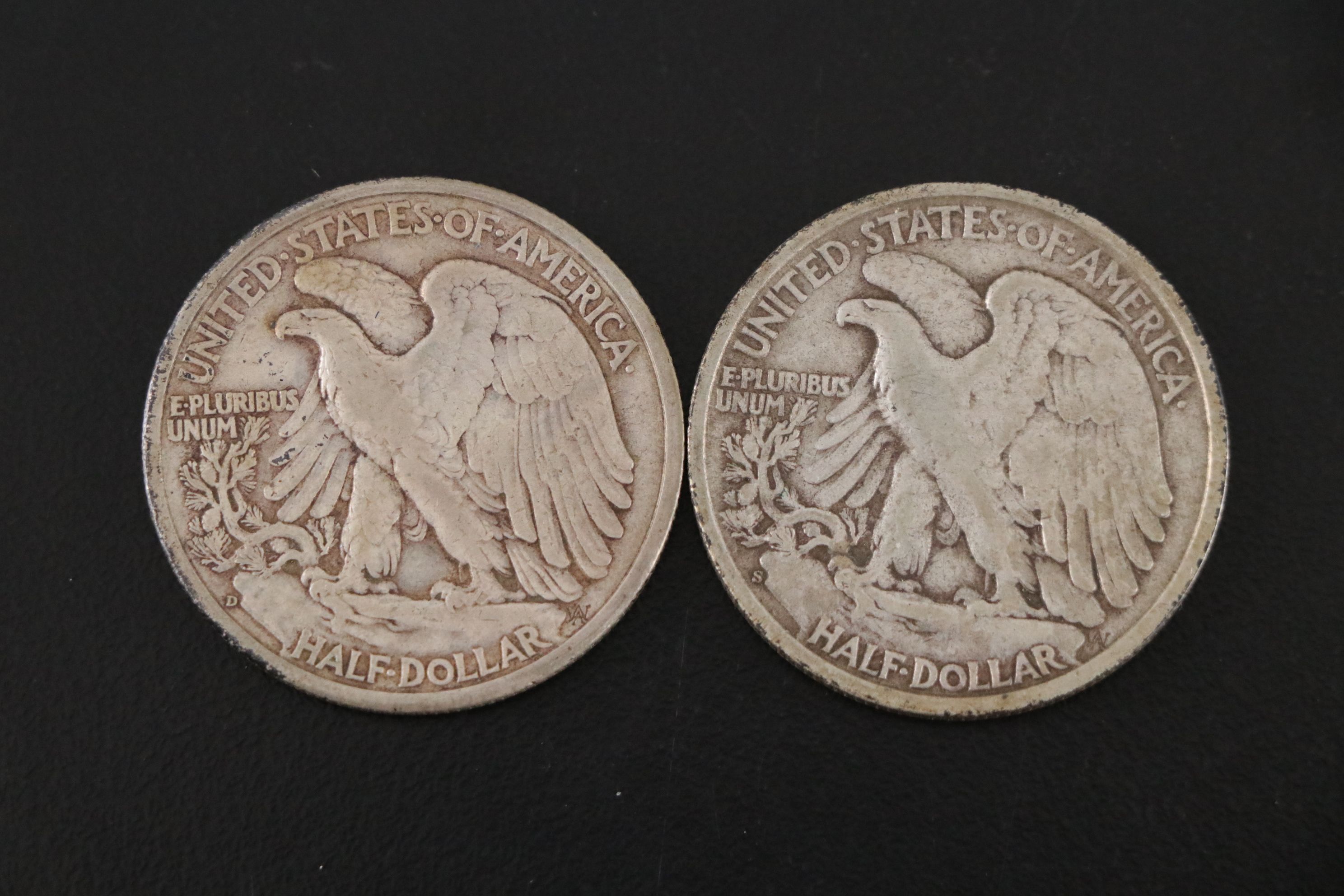 Eight Walking Liberty Silver Half Dollars, 1943-1945