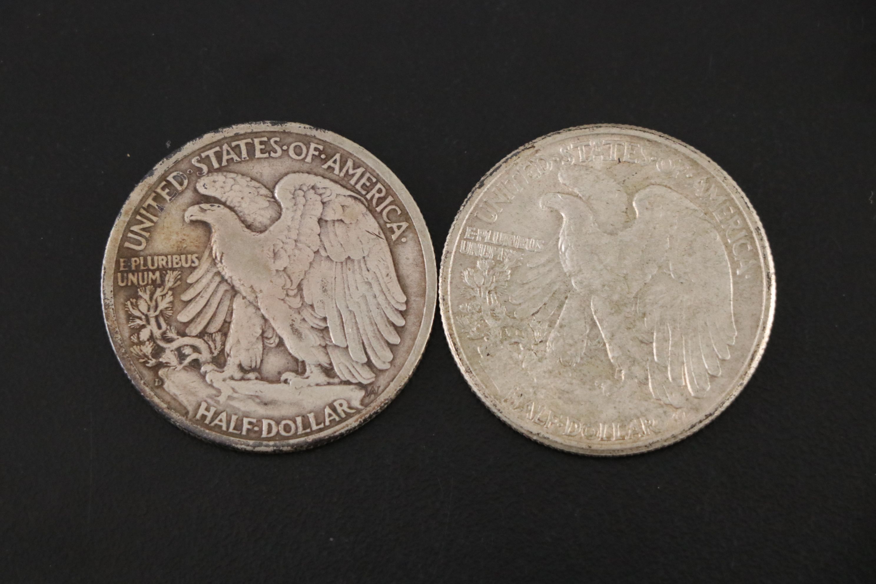 Eight Walking Liberty Silver Half Dollars, 1943-1945